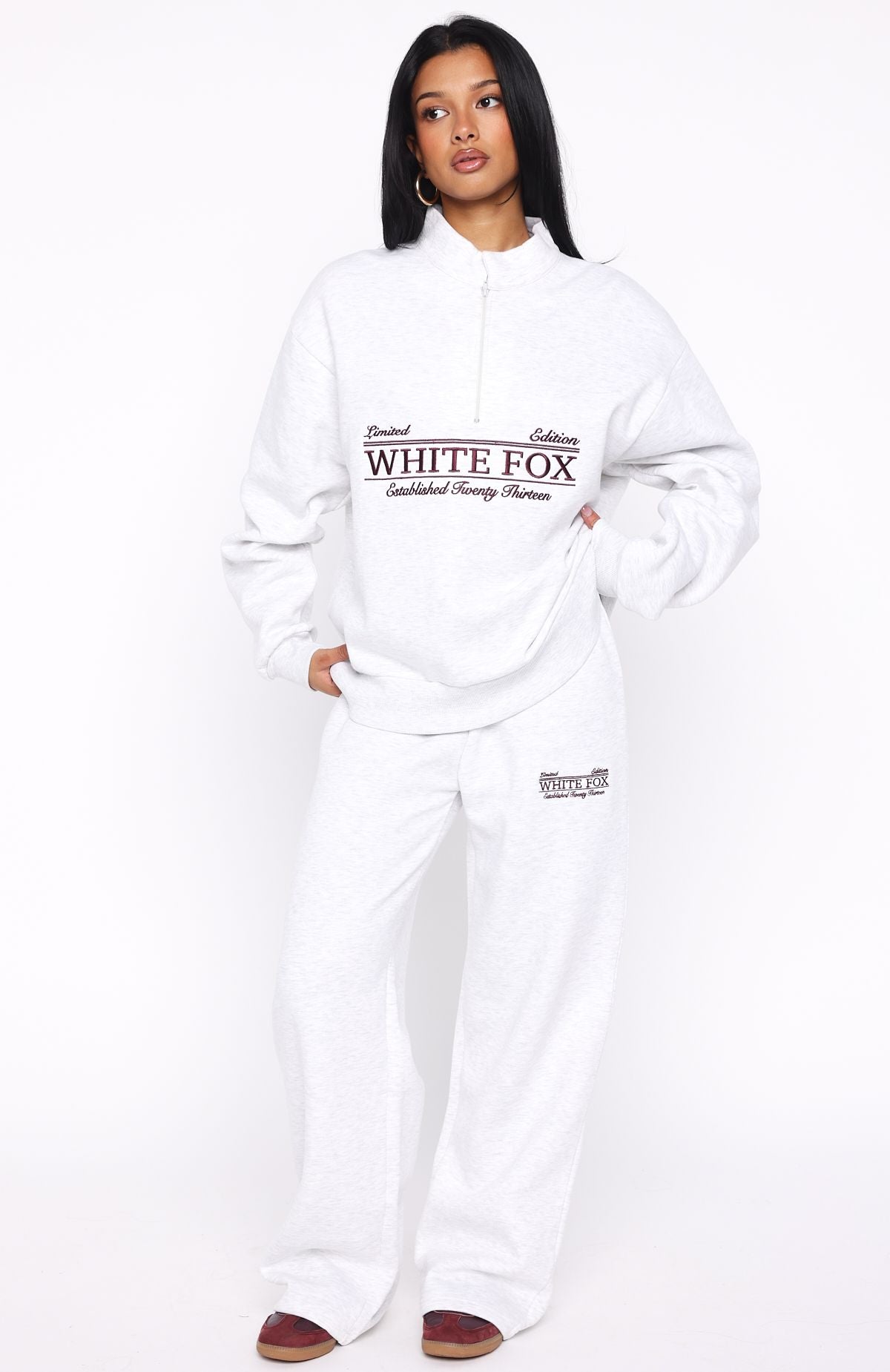 Standing My Ground Zip Front Sweater Grey Marle - Image 5