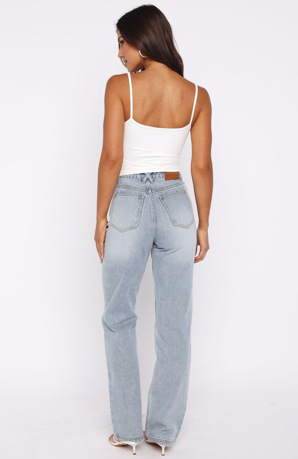 Alyssa High Rise Straight Leg Jeans Light Blue - Image 4