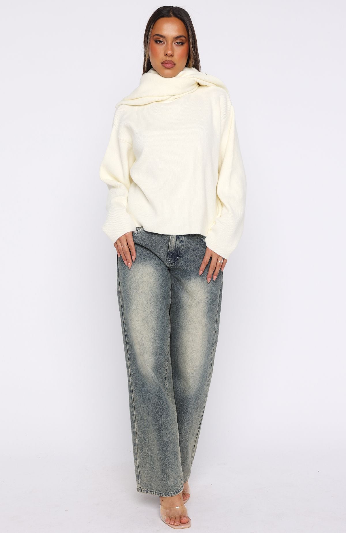 Luxe Layers Knit Sweater Cream - Image 5