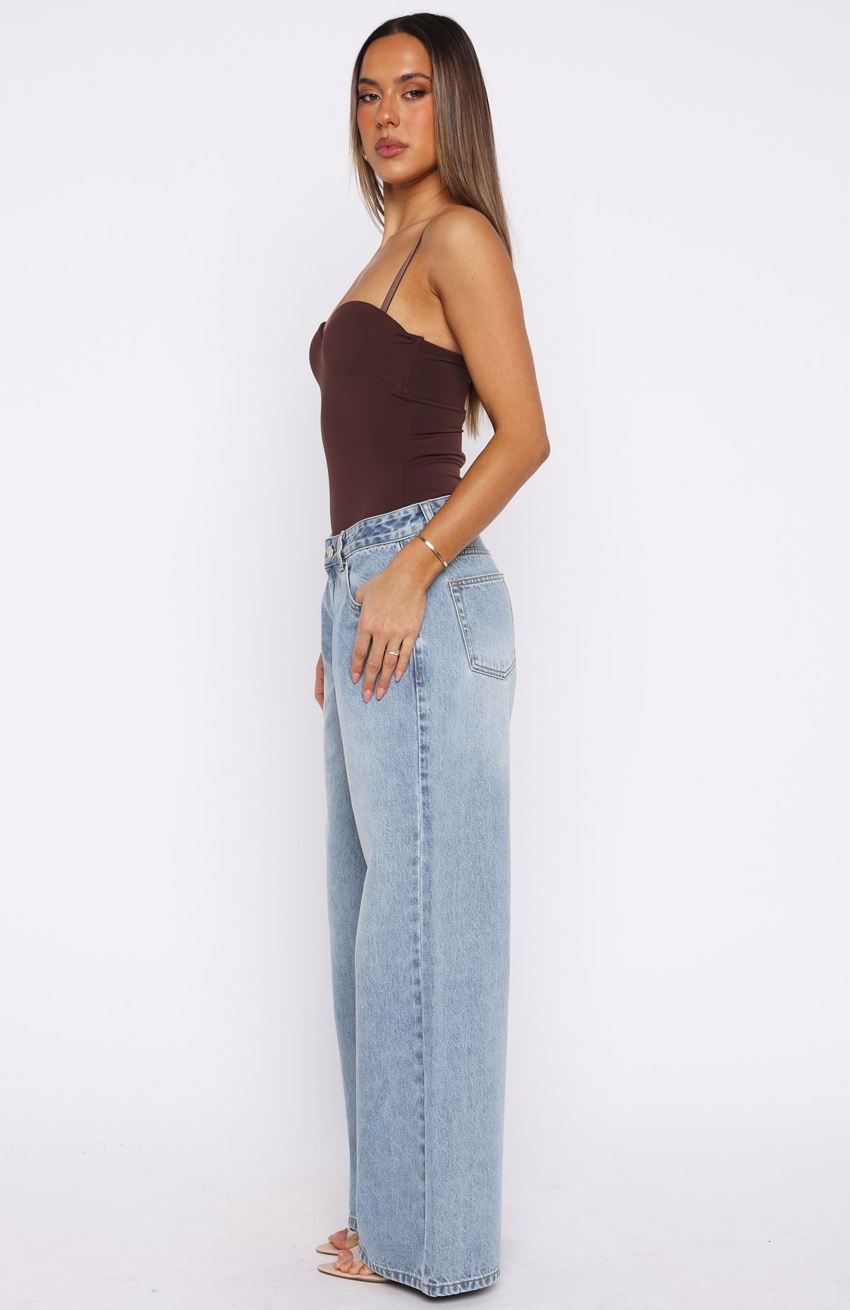 Maeve Low Rise Wide Leg Jeans Light Blue - Image 3