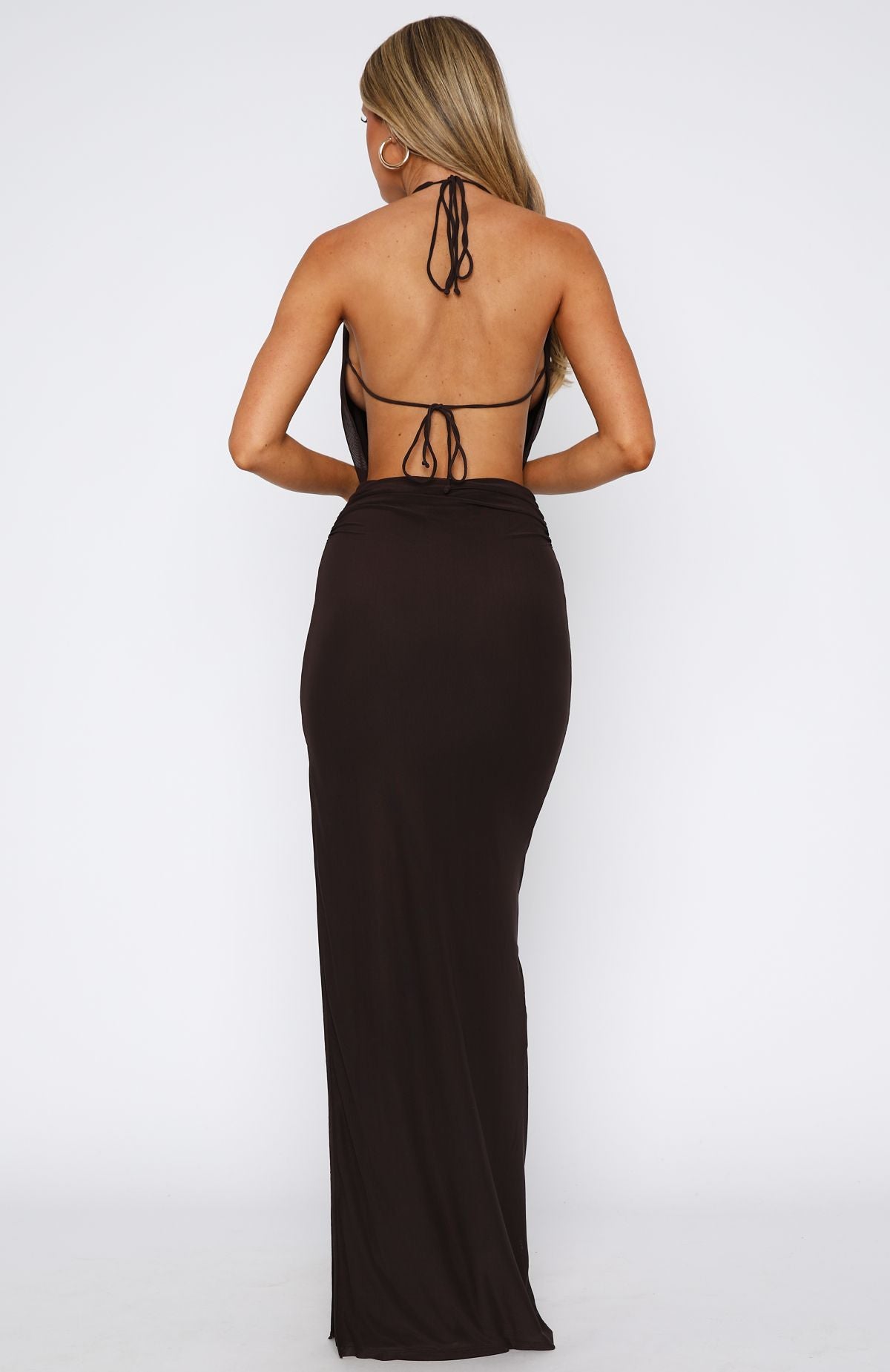 Neither One Of Us Maxi Dress Chocolate - Image 5
