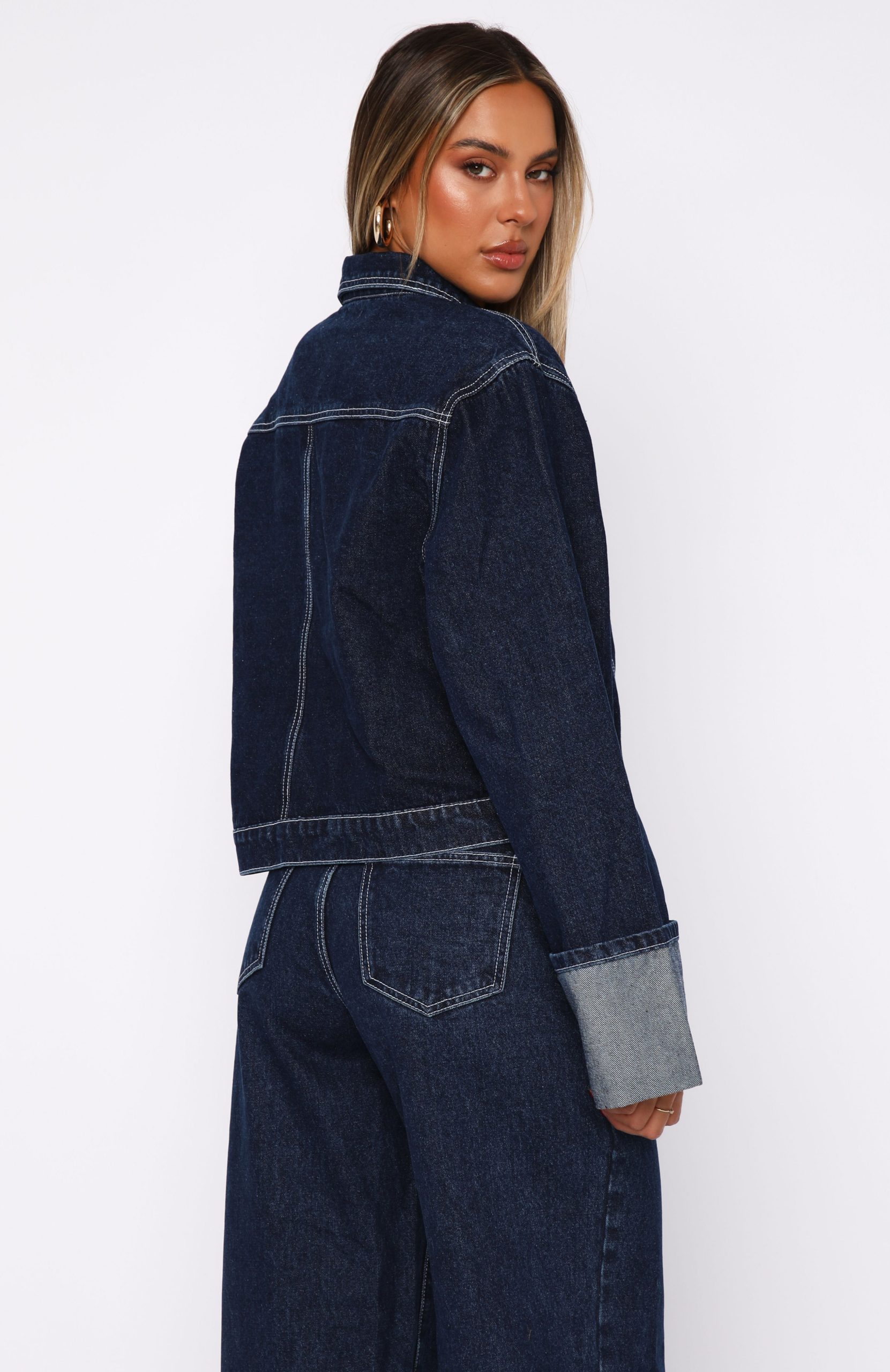 Charlotte Denim Jacket Dark Indigo - Image 4