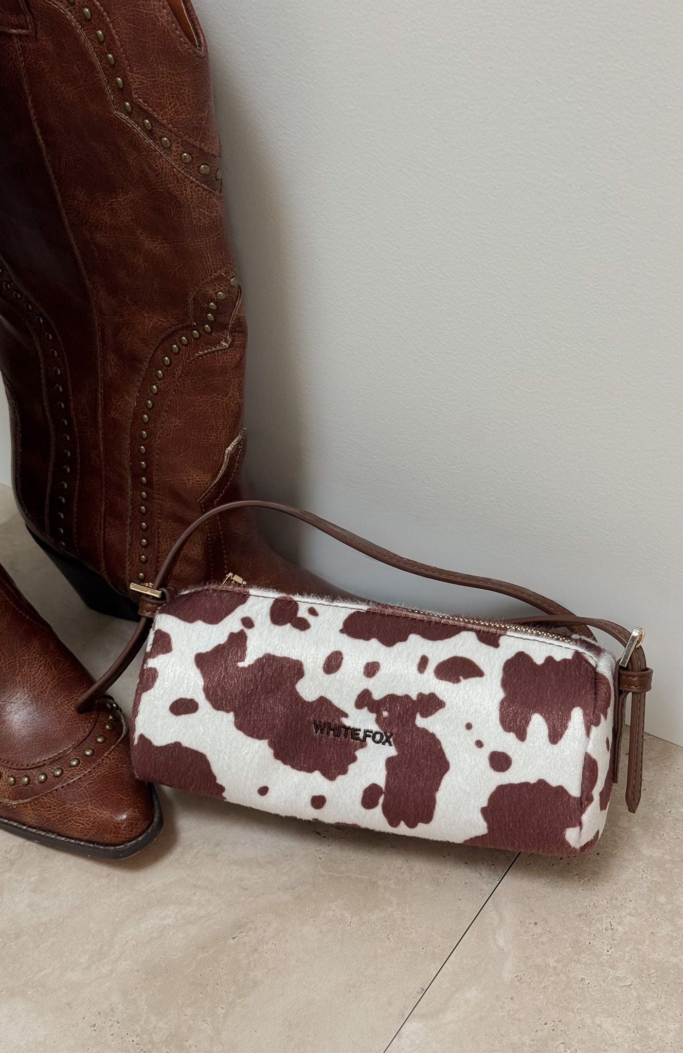 Gannon Shoulder Bag Faux Cow Hide - Image 3