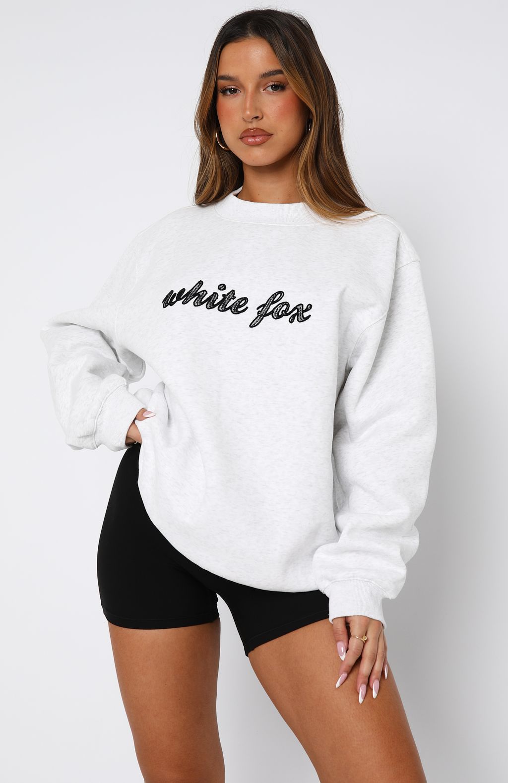 Call On You Oversized Sweater Grey Marle - Image 2