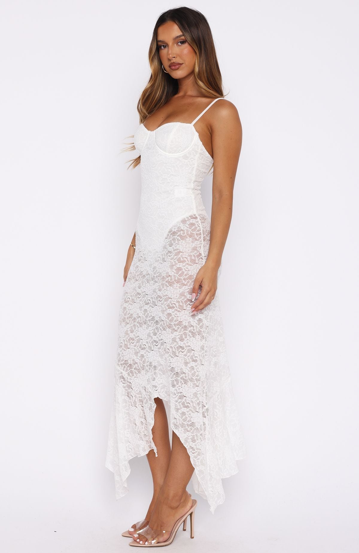 Darling Girl Midi Dress White - Image 3