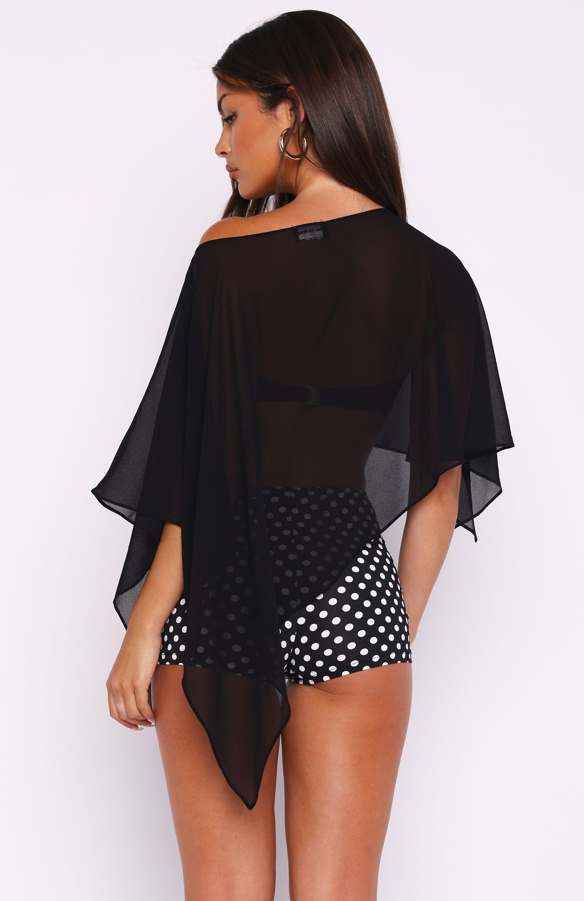 Feeling The Vibe Poncho Top Black - Image 4