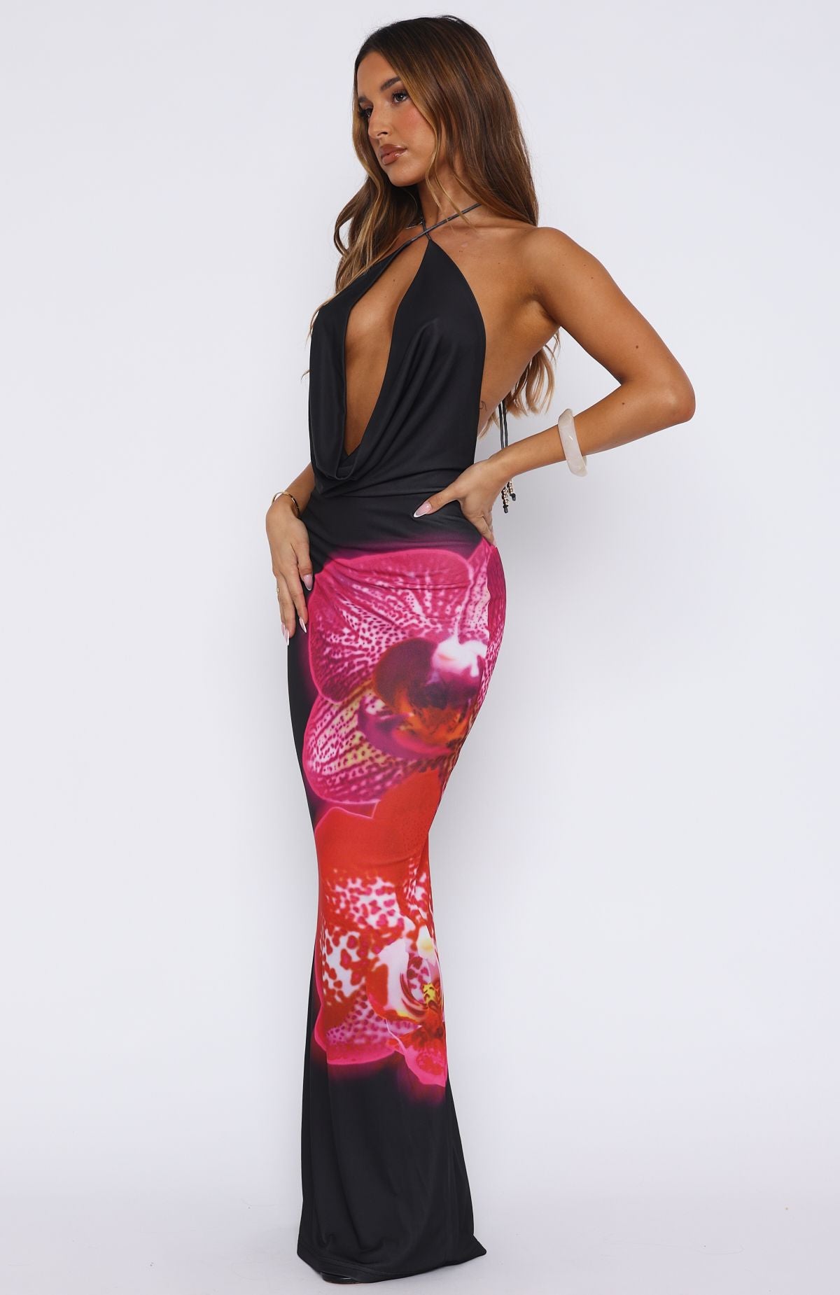 Dancing In Ibiza Maxi Dress Fuchsia Bloom - Image 3