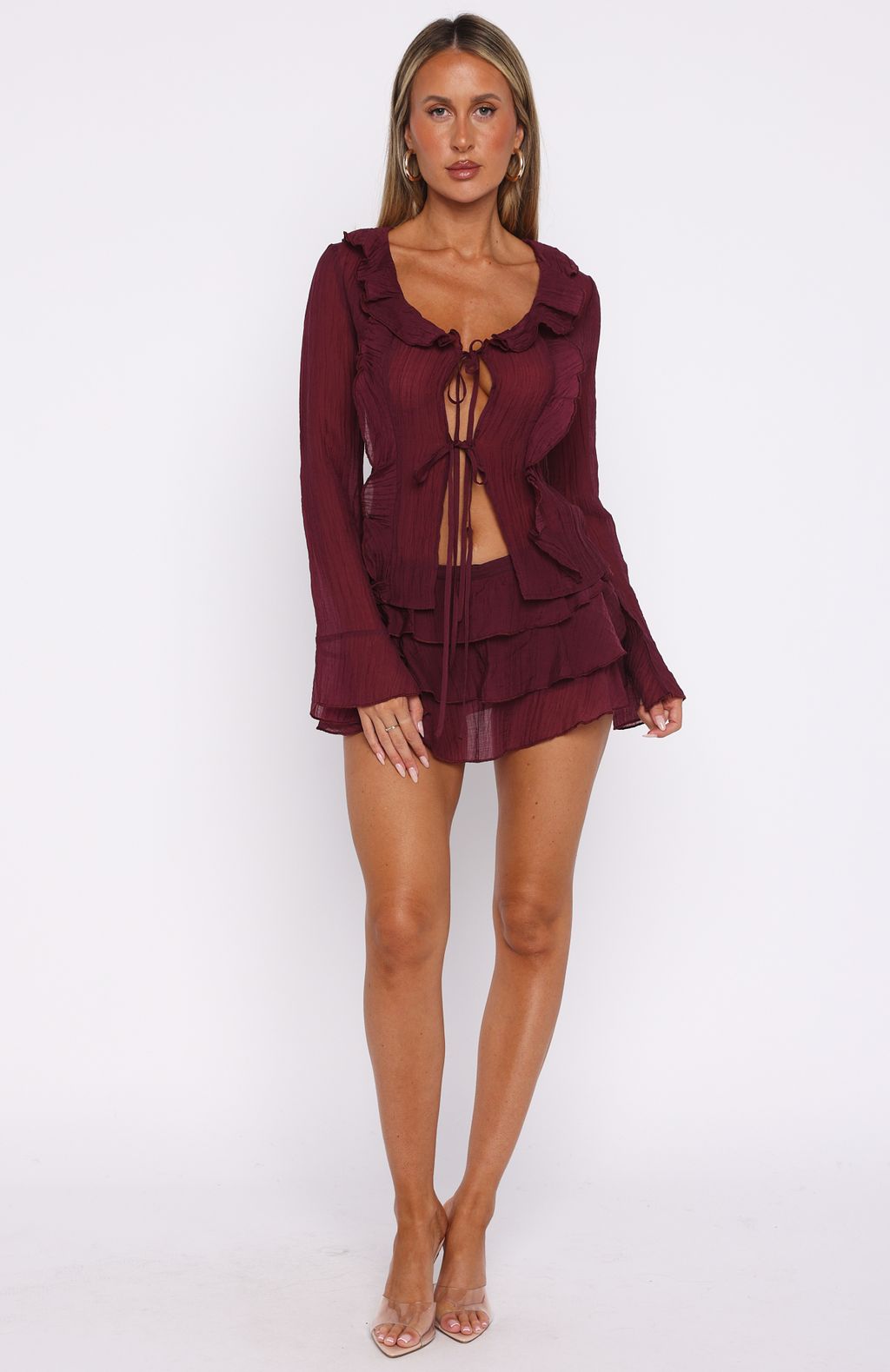 Your Status Mini Skort Burgundy - Image 5