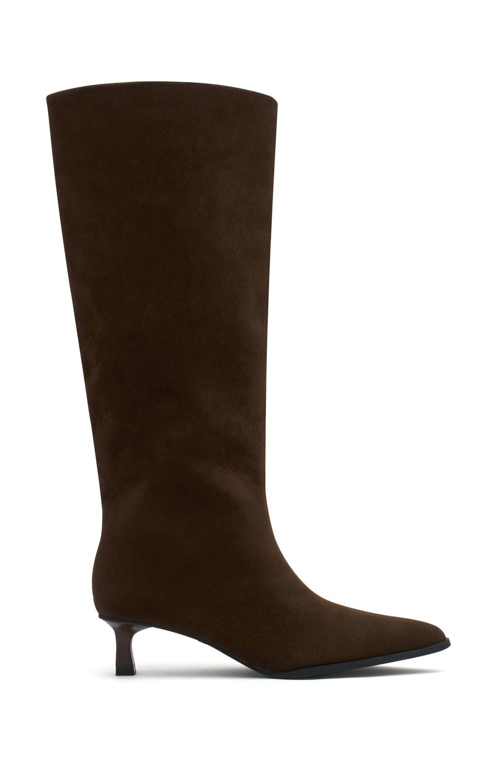 Juliette Knee High Boots Chocolate Faux Suede - Image 2