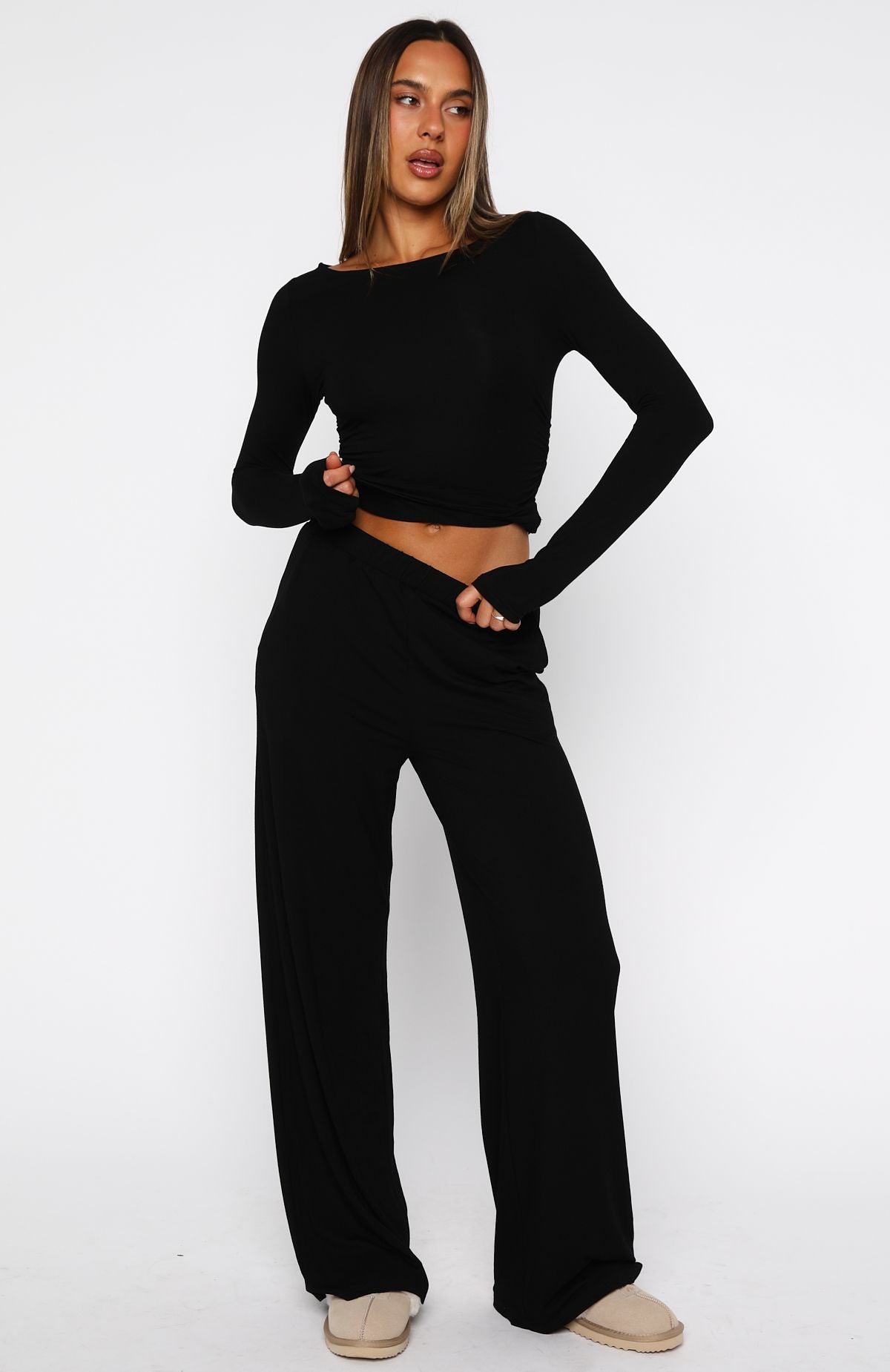 Softly Slumbering Pyjama Set Black - Image 2