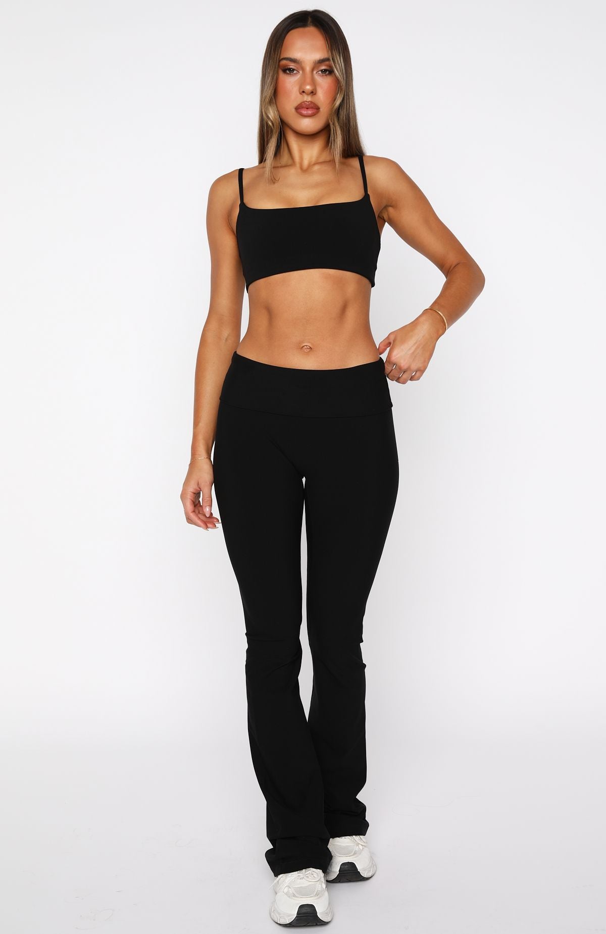Progression Foldover Flare Leggings Black - Image 2