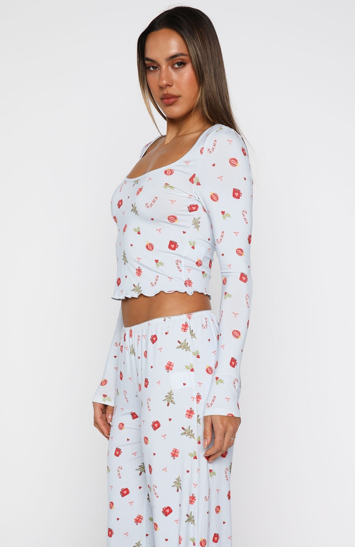 Dreamy Long Sleeve Pyjama Top Jingle Joy - Image 4