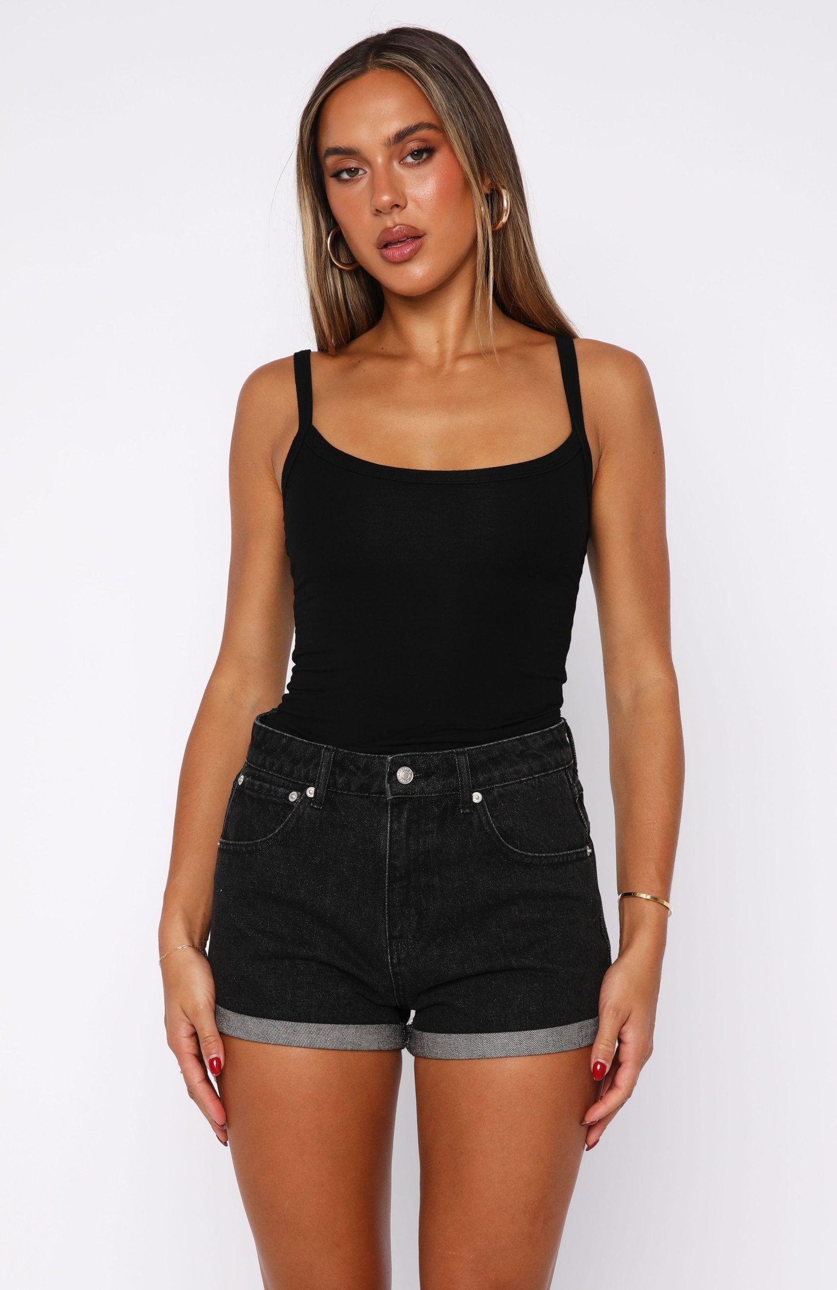 Missin' Something Denim Shorts Black Acid Wash - Image 2