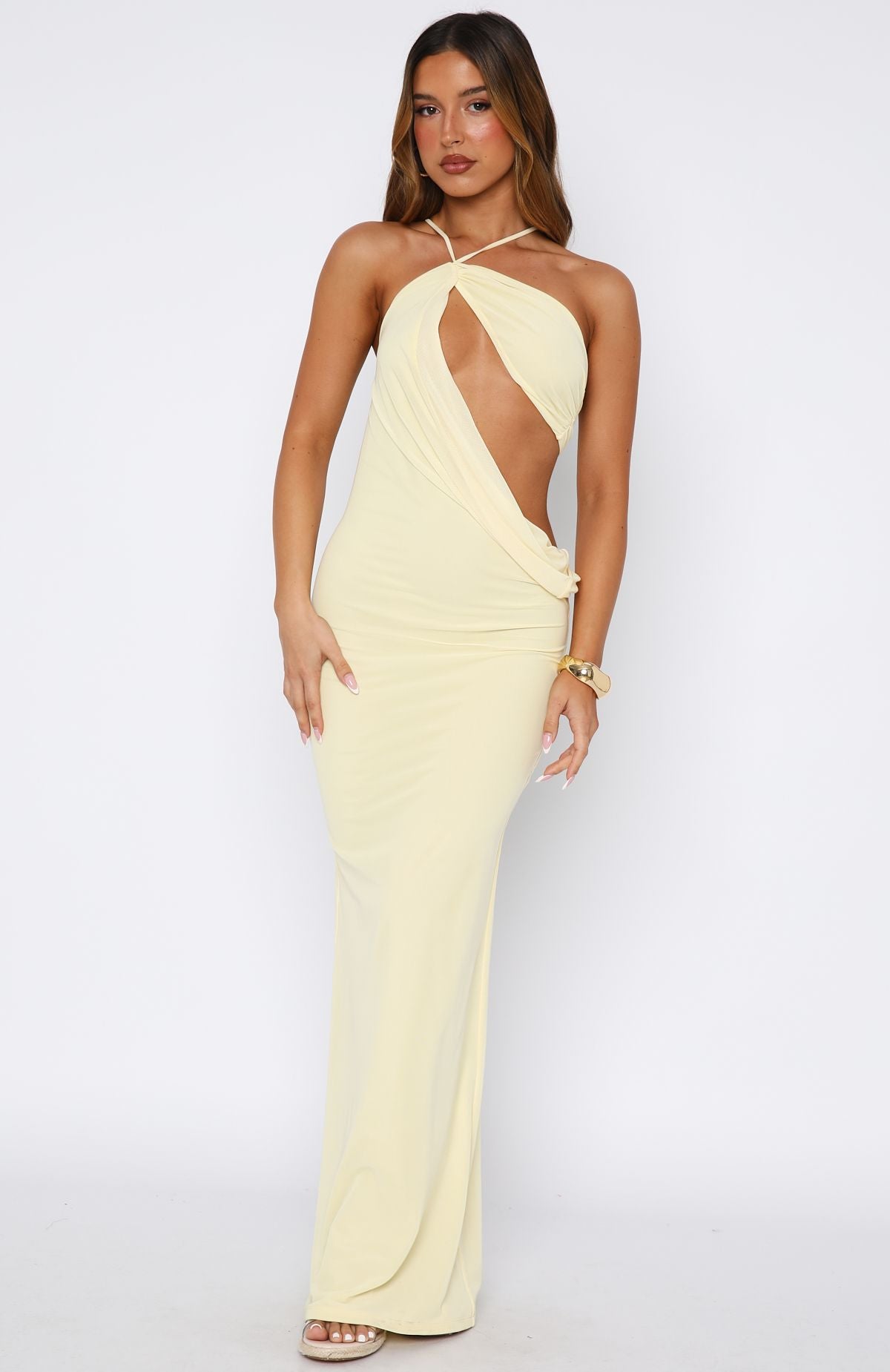 Monaco Moment Maxi Dress Lemon - Image 3