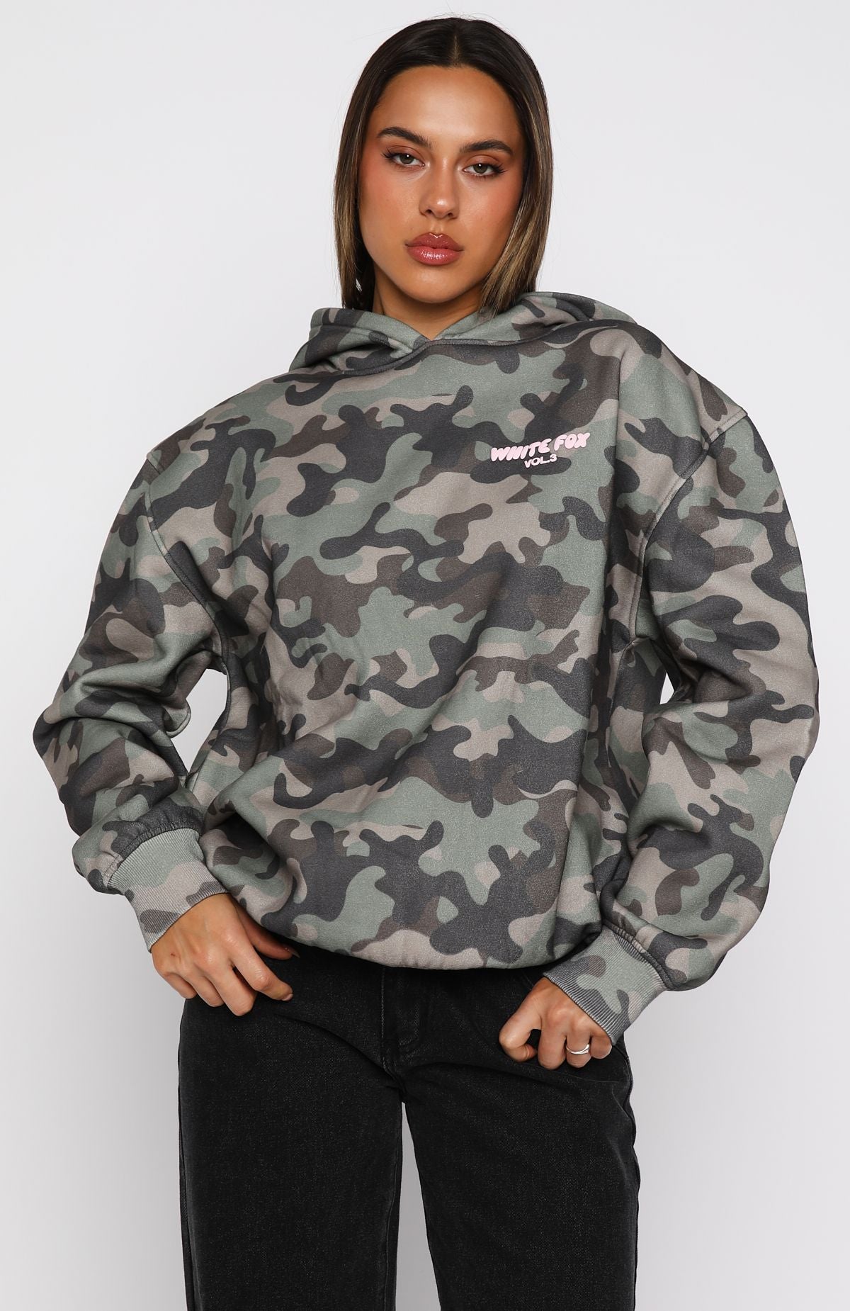 Offstage Printed Oversized Hoodie Washed Camo - Image 2