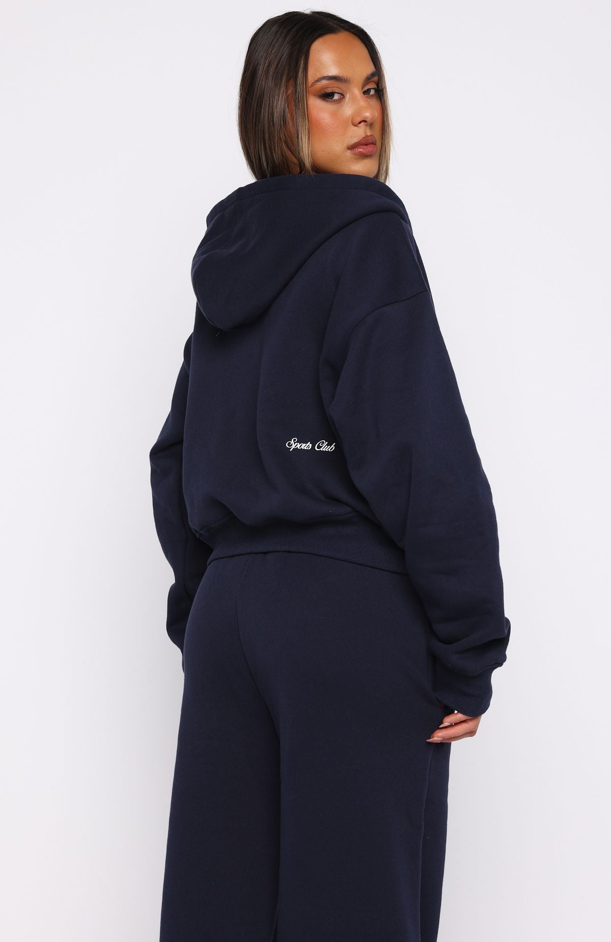 Club 14 Allie Boxy Zip Front Hoodie Navy - Image 6