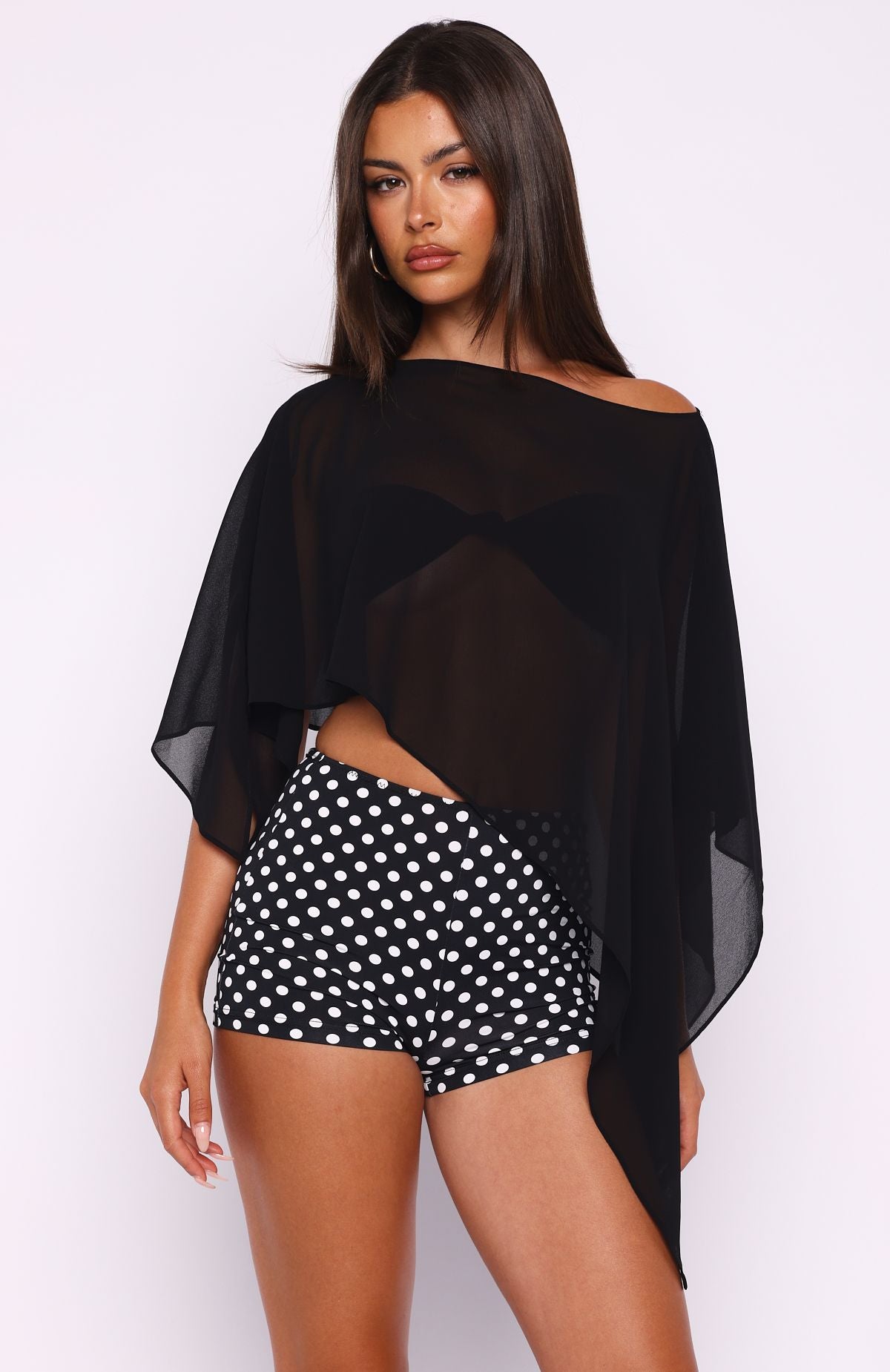 Feeling The Vibe Poncho Top Black - Image 2