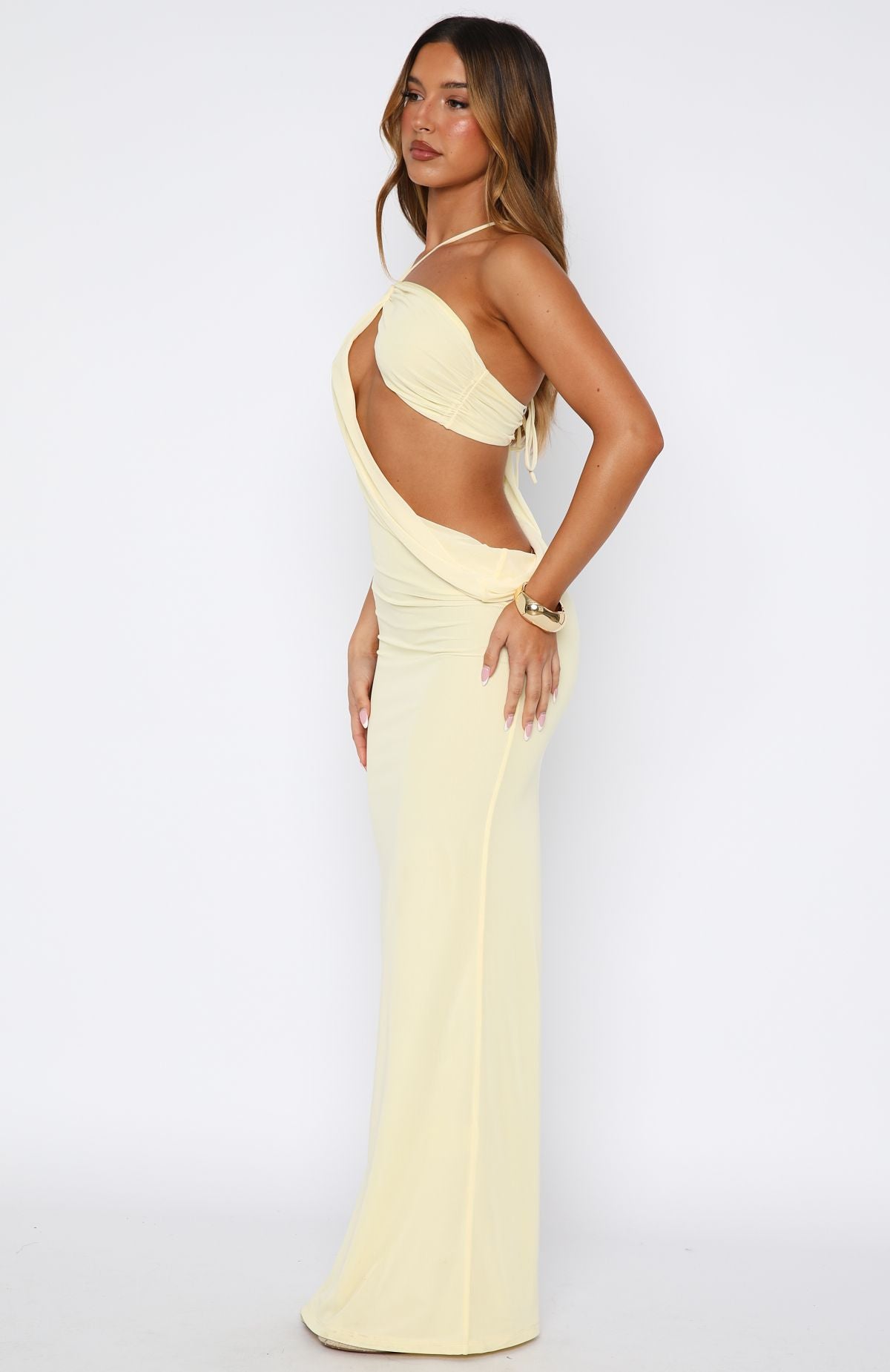 Monaco Moment Maxi Dress Lemon - Image 4