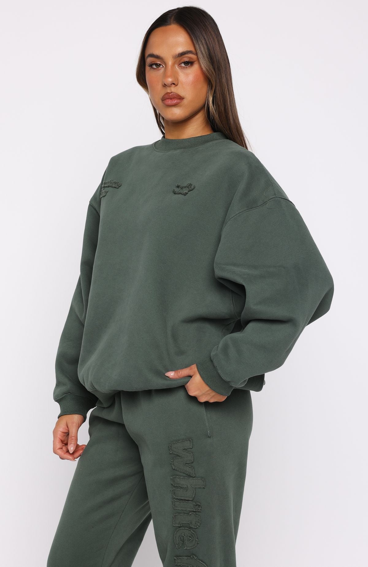 From The Archives Lexi Oversized Sweater Khaki - Image 4