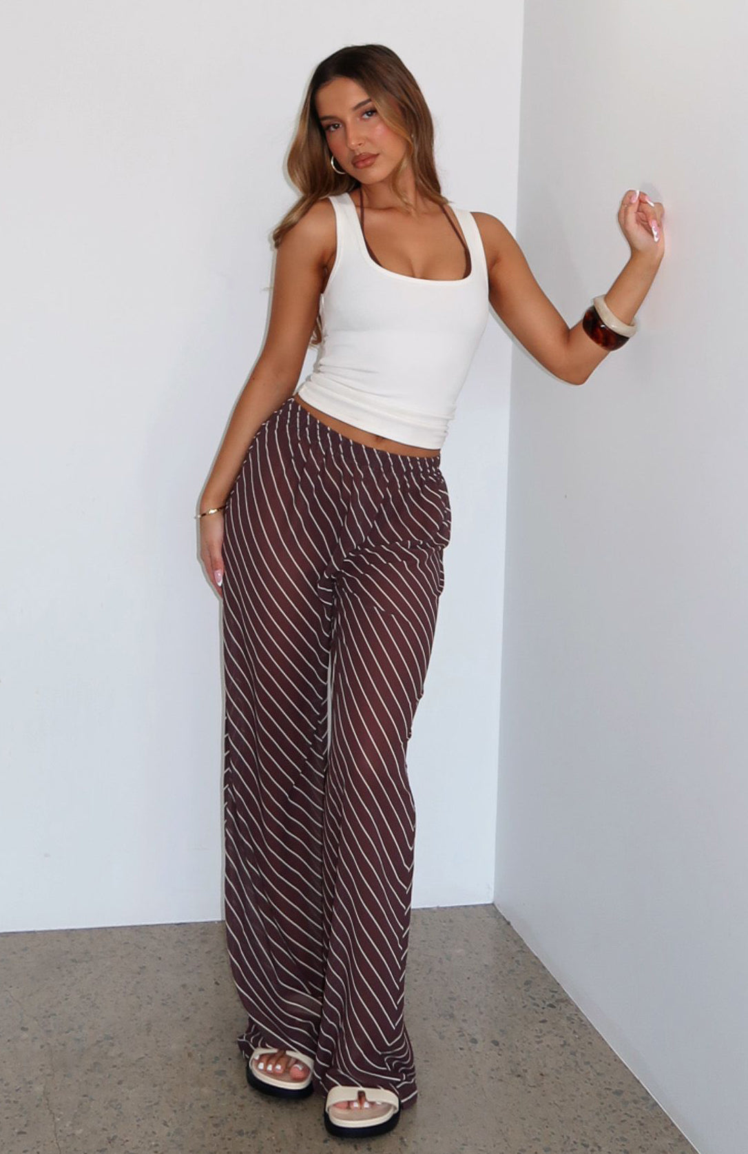 Something More Pants Choc/Cream Stripe - Image 5