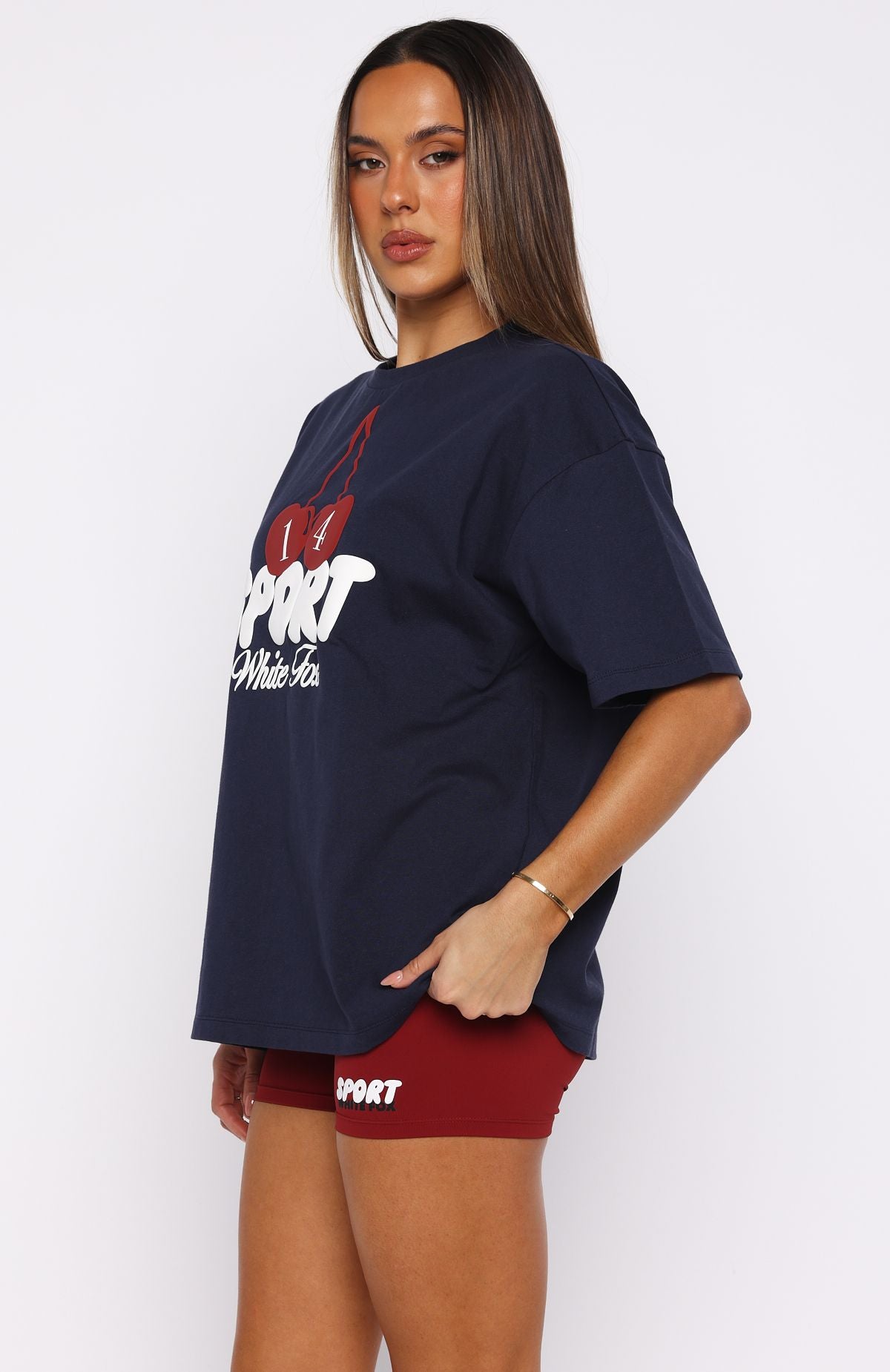 Club 14 Peyton Oversized Tee Navy - Image 3