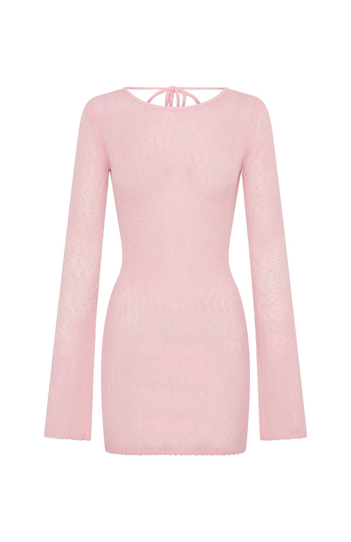 Stand And Stare Long Sleeve Mini Dress Blush Pink - Image 7