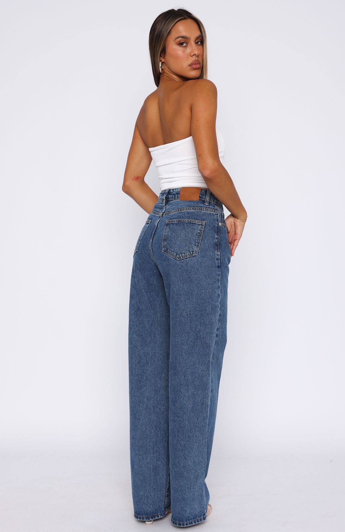 Bring The Style High Rise Wide Leg Jeans Admiral Blue - Image 4