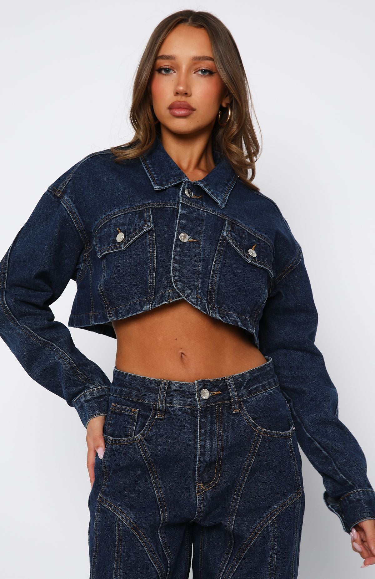 Love You Again Denim Jacket Dark Blue - Image 2