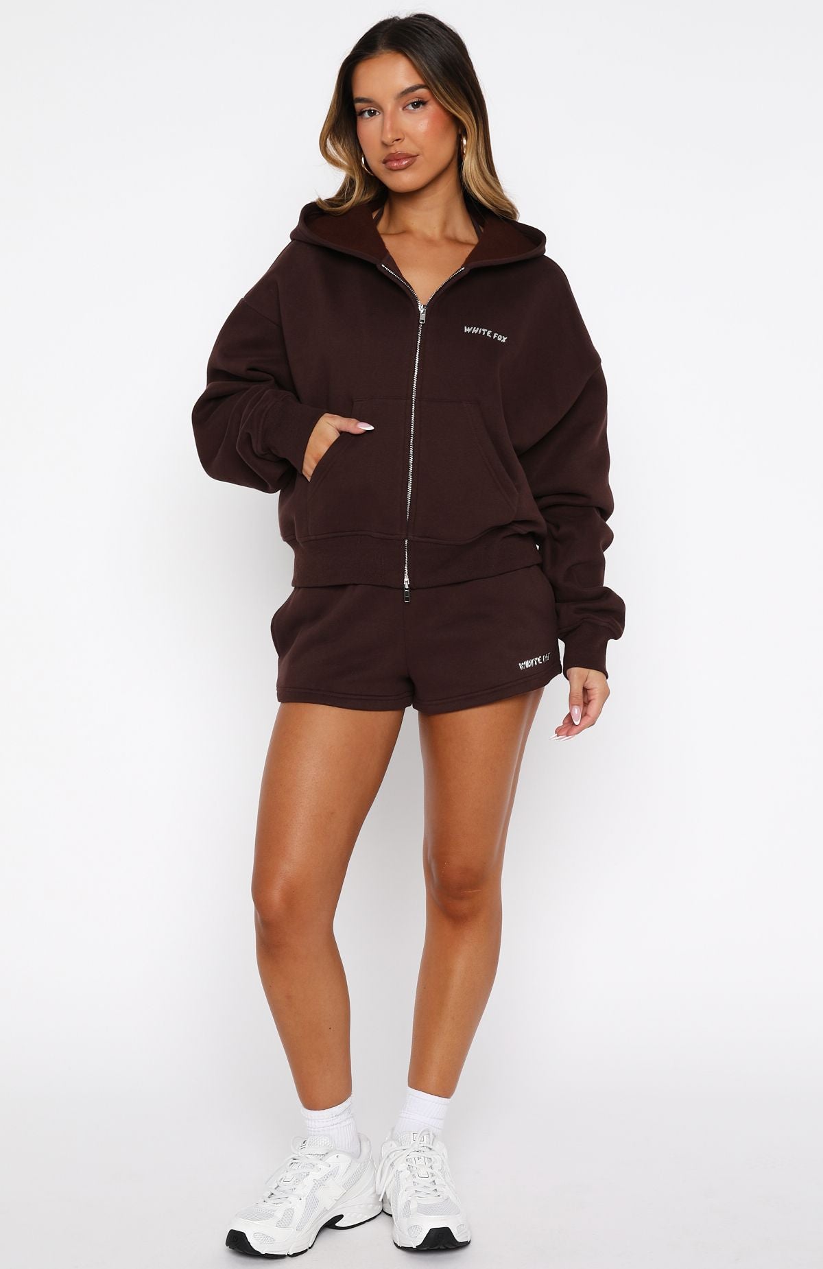 Test Drive Boxy Zip Front Hoodie Chocolate - Image 5