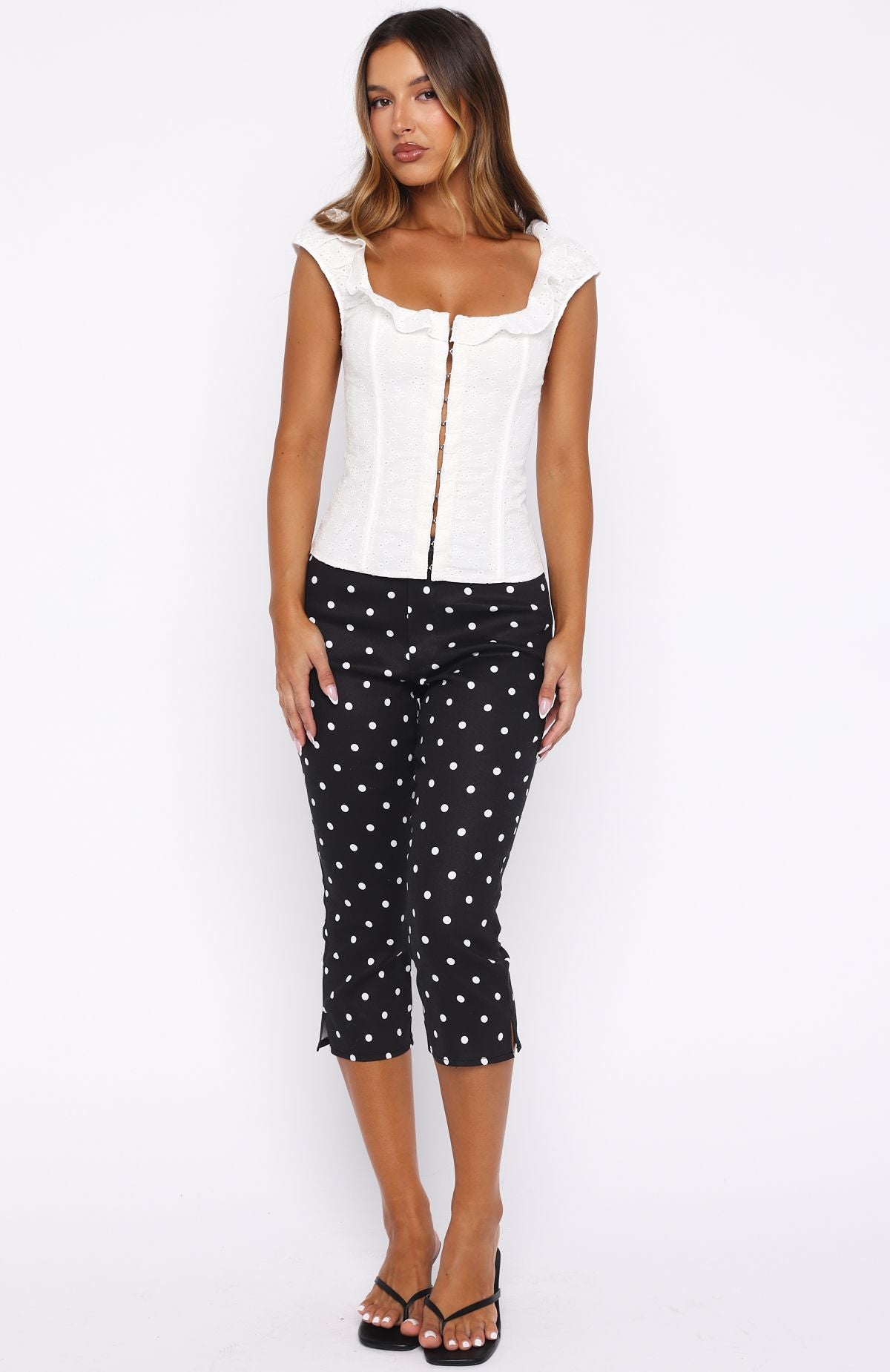 Day For It Capri Pants Black/White Polka Dot - Image 3