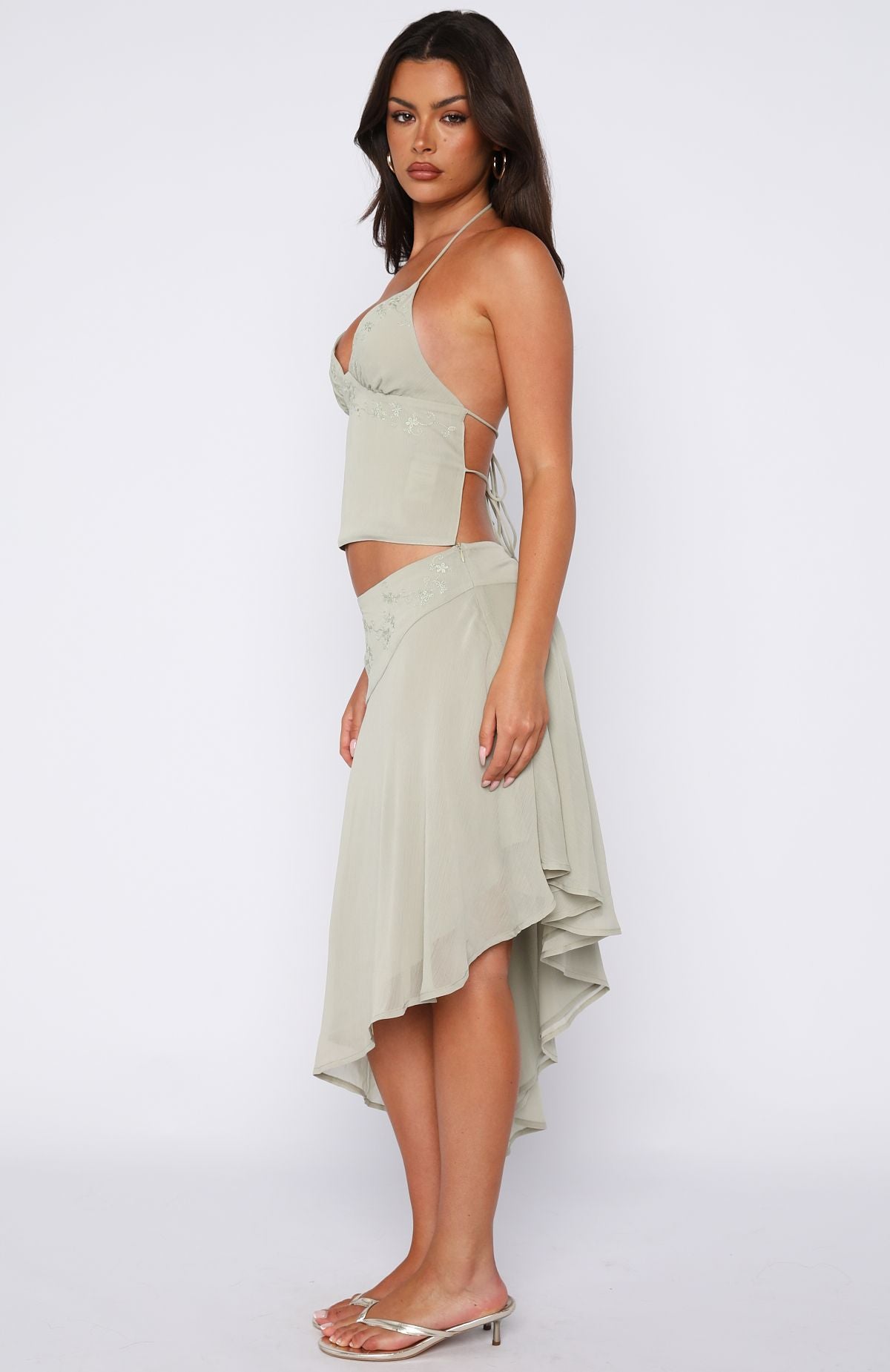 Hidden Grace Midi Skirt Sage - Image 3