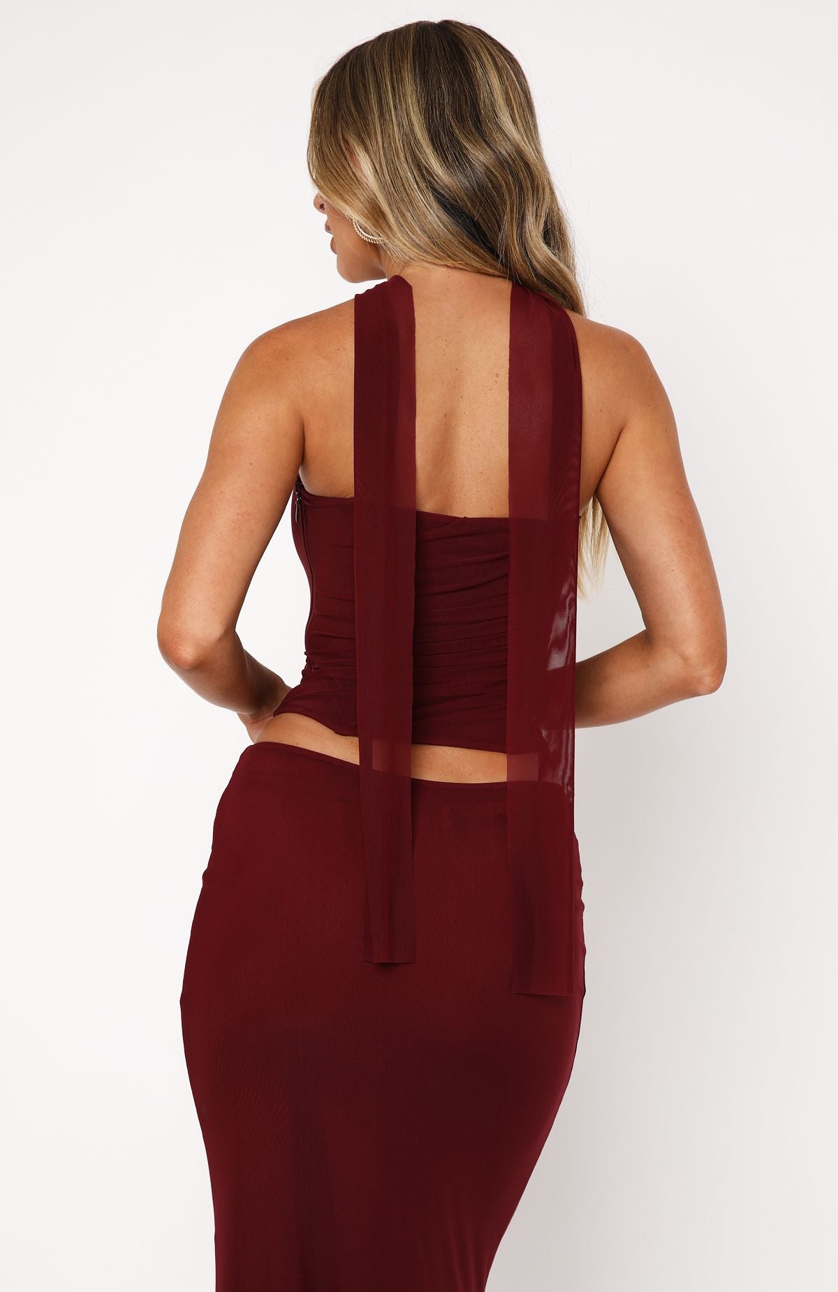 Lovers Lane Strapless Bustier Burgundy - Image 4