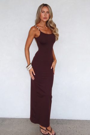 Trusting You Maxi Dress Dark Chocolate