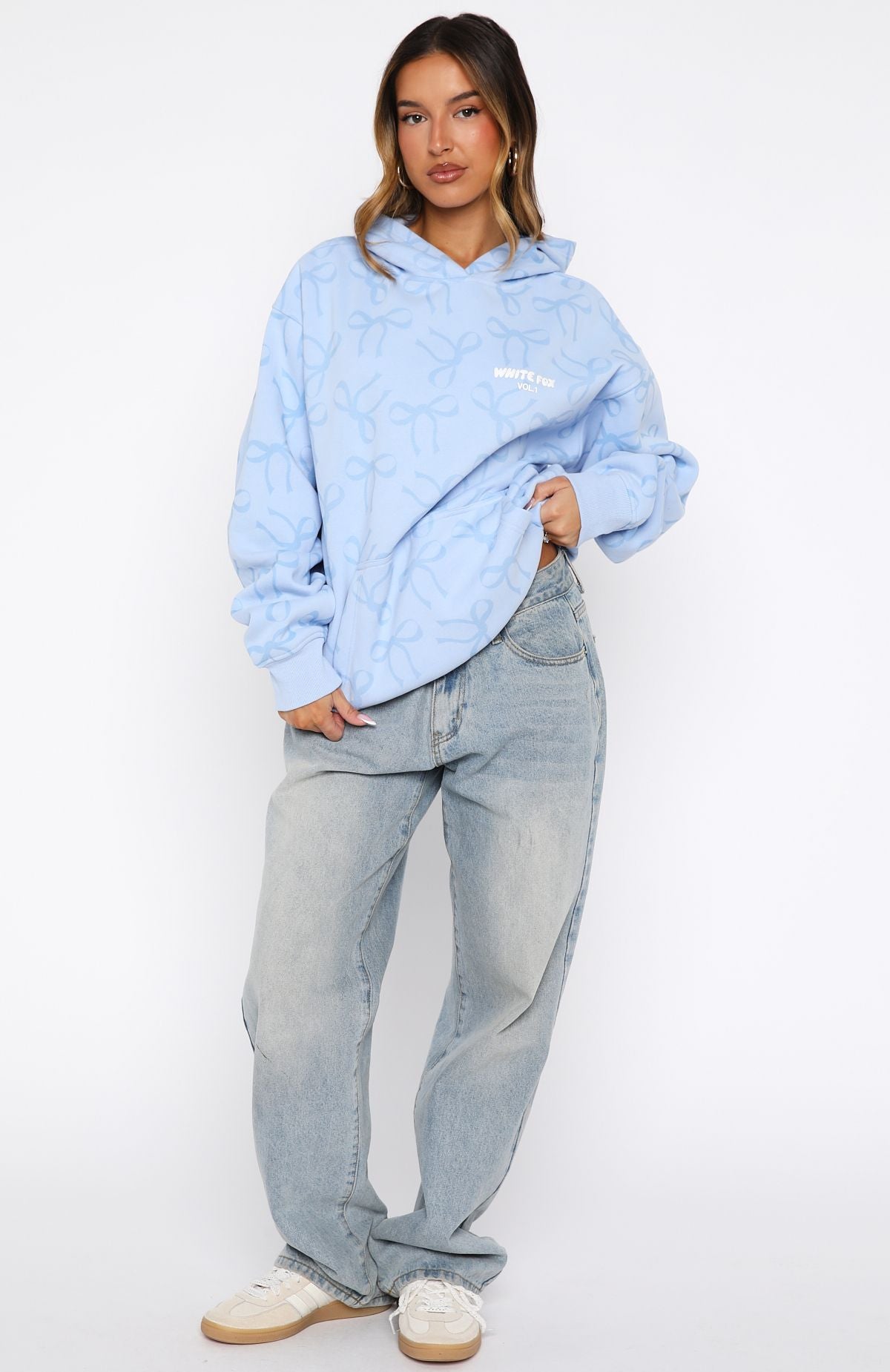 Vol. 1 Oversized Printed Hoodie Blue Bow - Image 6