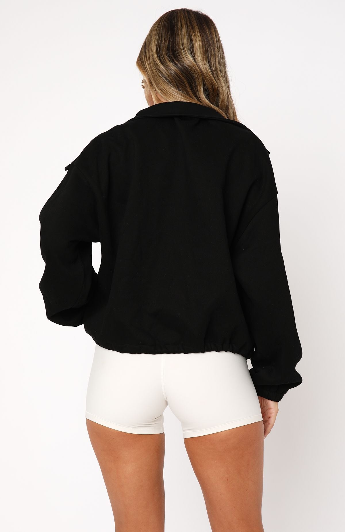 Don't Look Now Zip Front Sweater Black - Image 4