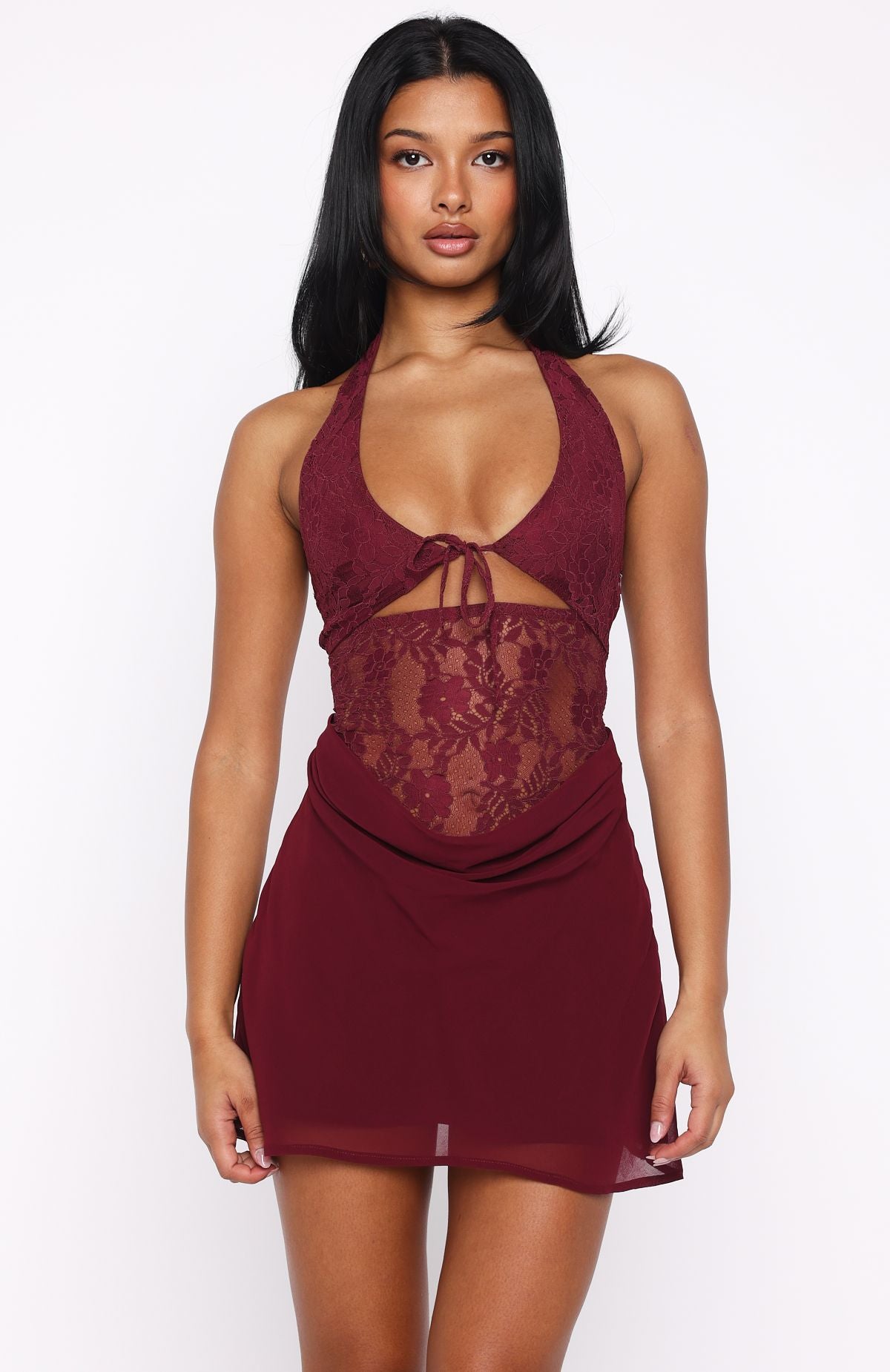 Diamonds Are Forever Mini Dress Burgundy - Image 2
