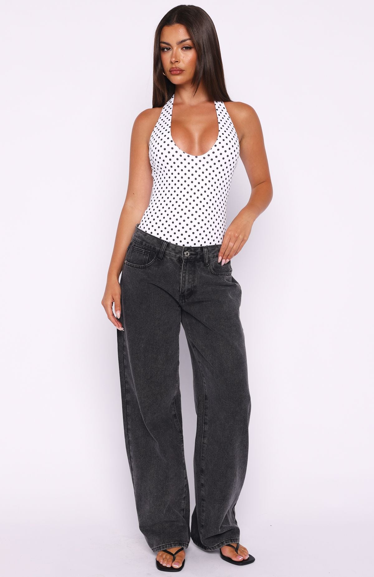Want To Be Me Halter Bodysuit Polka Dot - Image 5