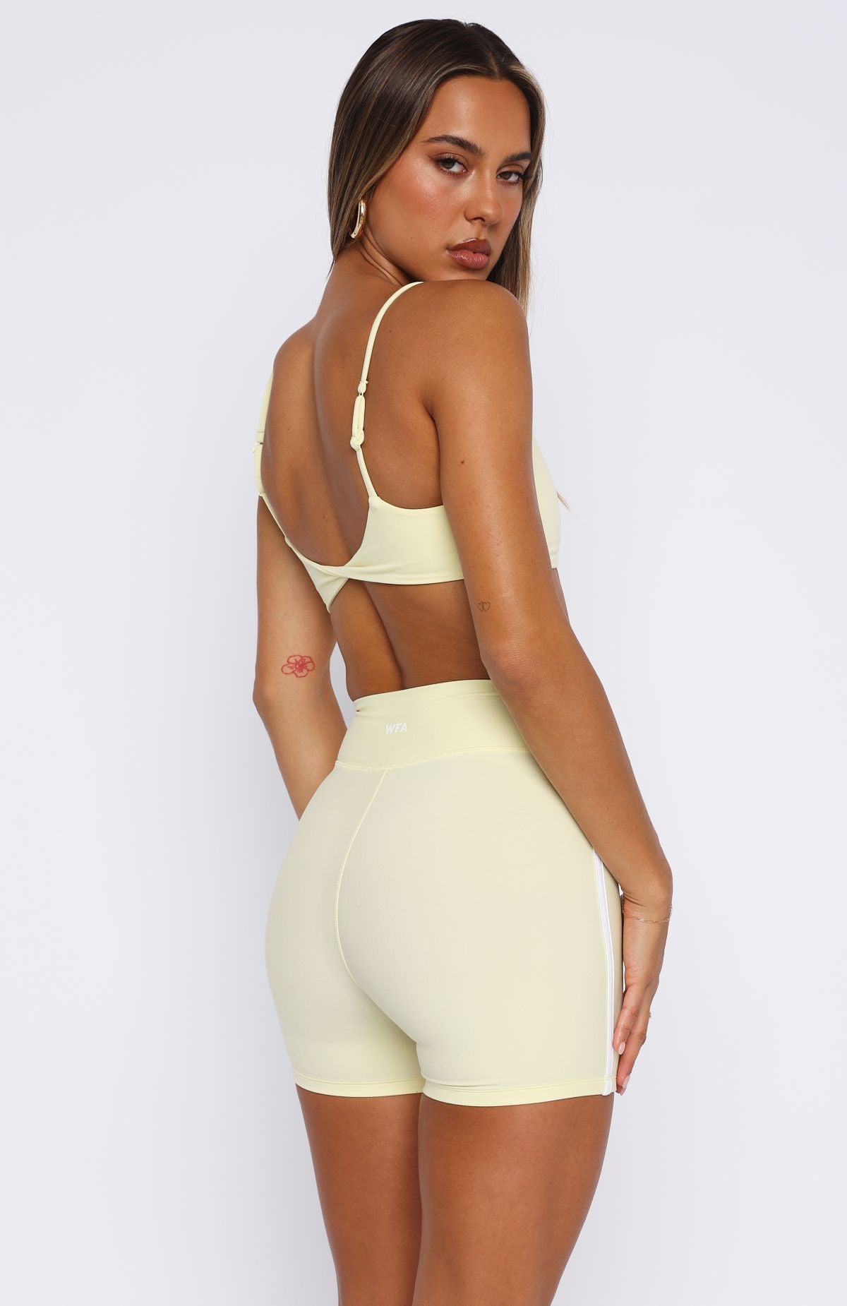 Go Faster High Waisted Shorts Lemon/White - Image 4