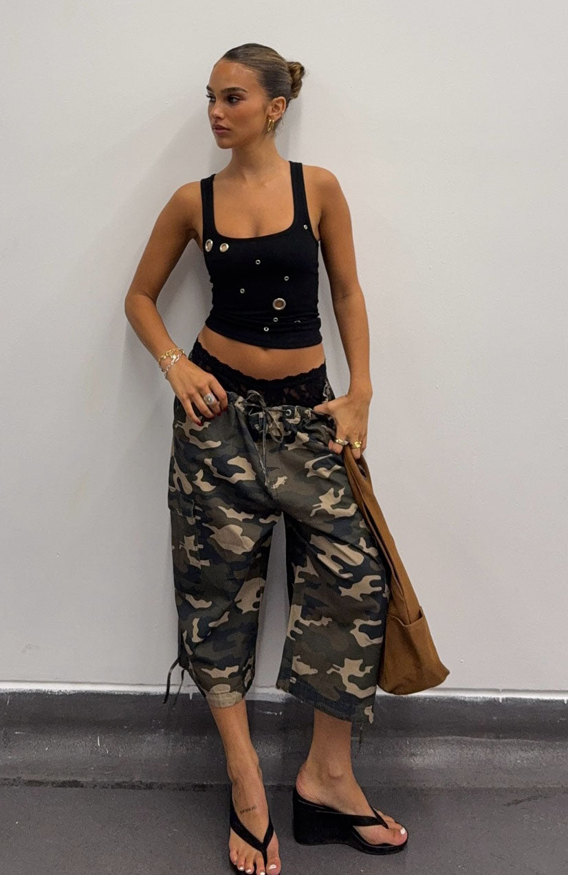 Hidden Waterfalls Cargo Shorts Camo Print