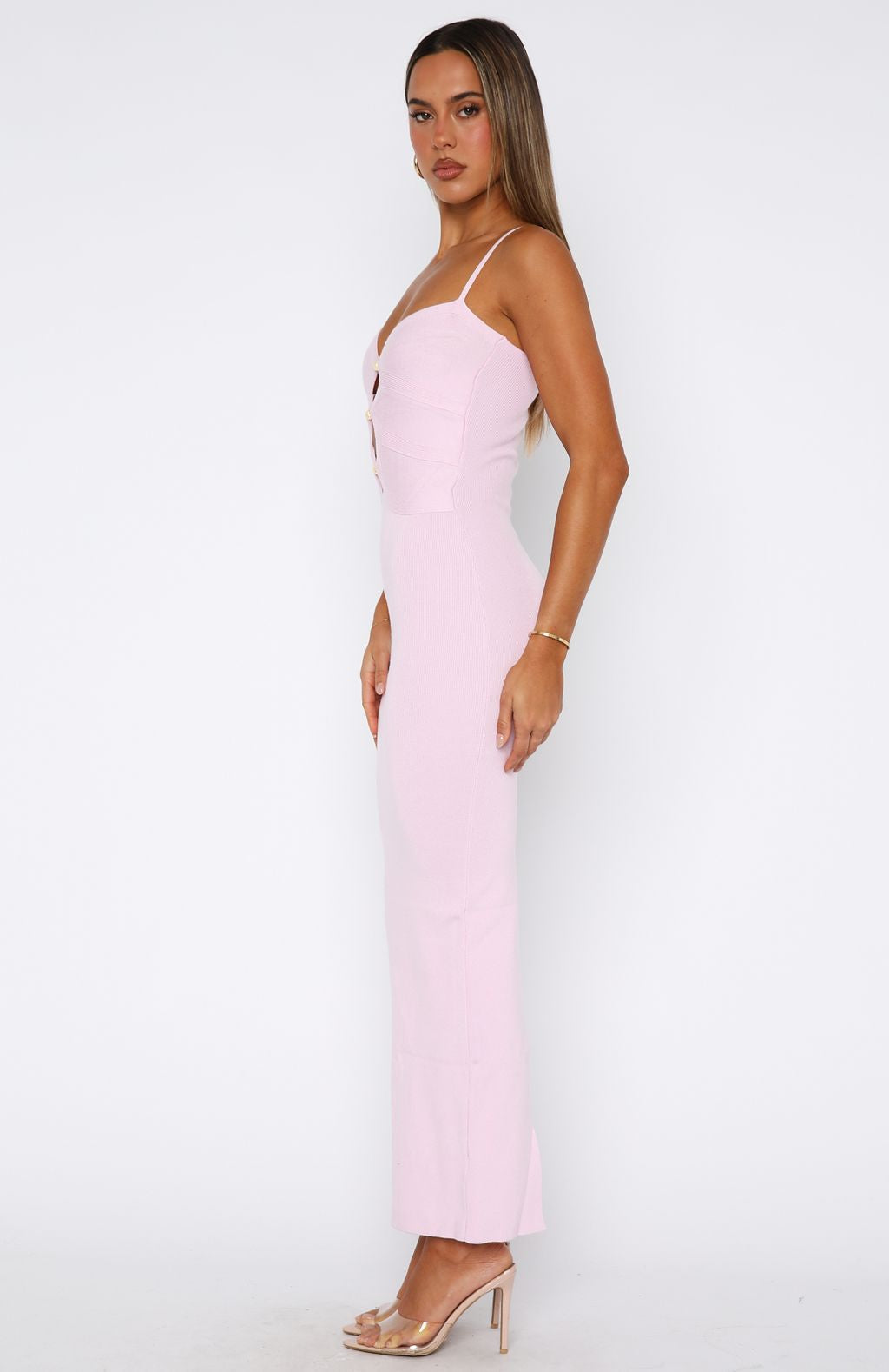 Break It Off Maxi Dress Baby Pink - Image 3