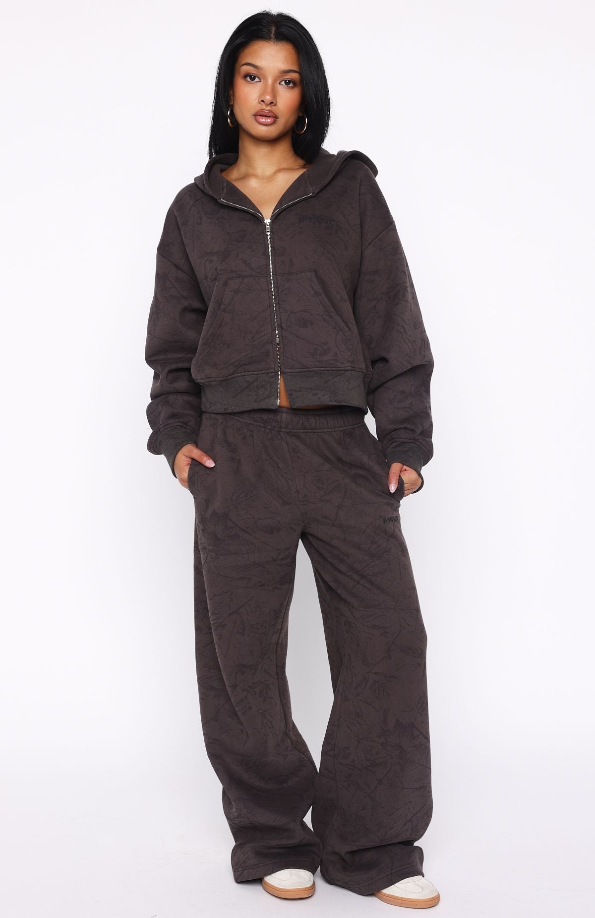 Hiding Away Wide Leg Sweatpants Dark Camo - Image 3