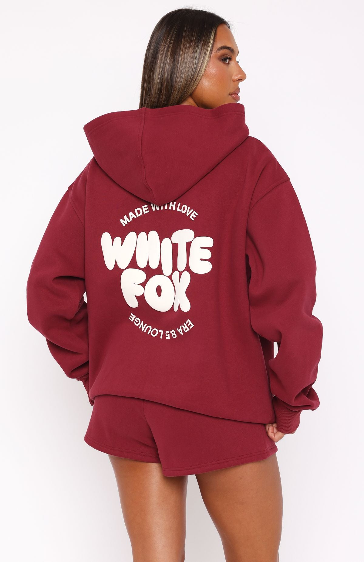 With Love For You Oversized Hoodie Burgundy - Image 4