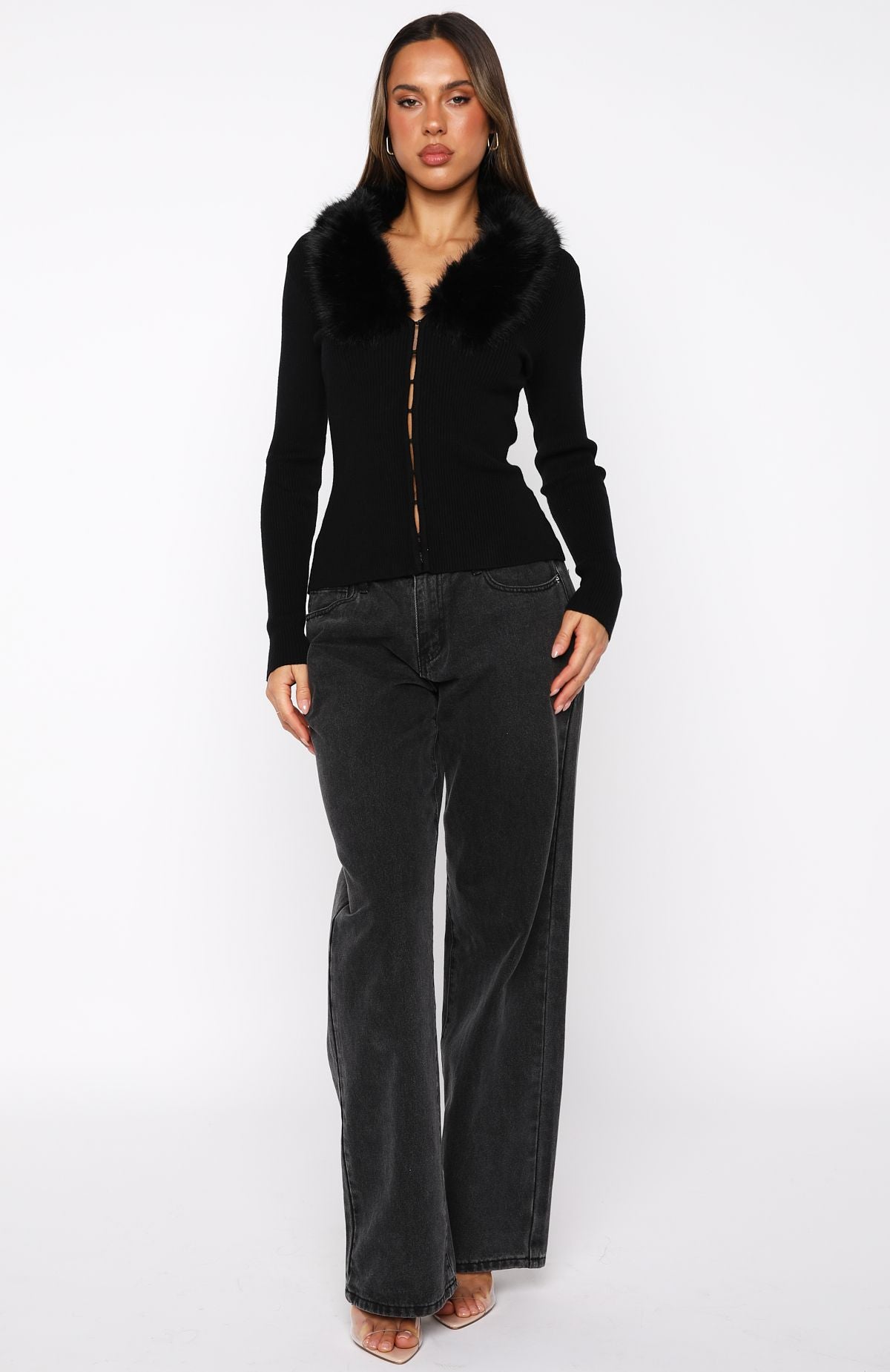 All Bundled Up Knit Cardigan Black - Image 6