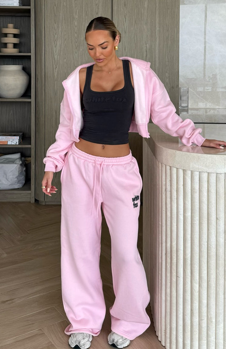 From The Archives Charli Wide Leg Sweatpants Pink - Image 7