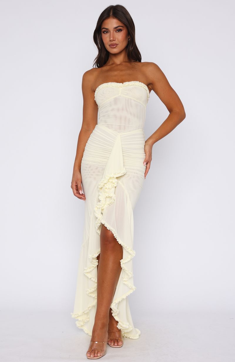 Still Got It Mesh Maxi Dress Lemon - Image 2