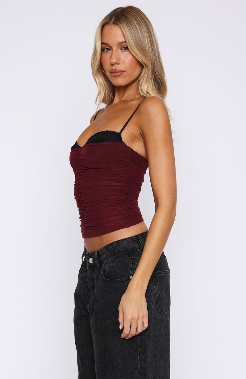 Remind Me Again Bustier Burgundy - Image 3