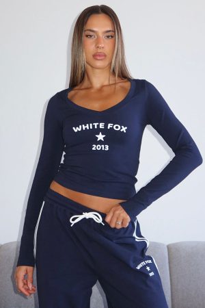 Found You Out Long Sleeve Top Navy