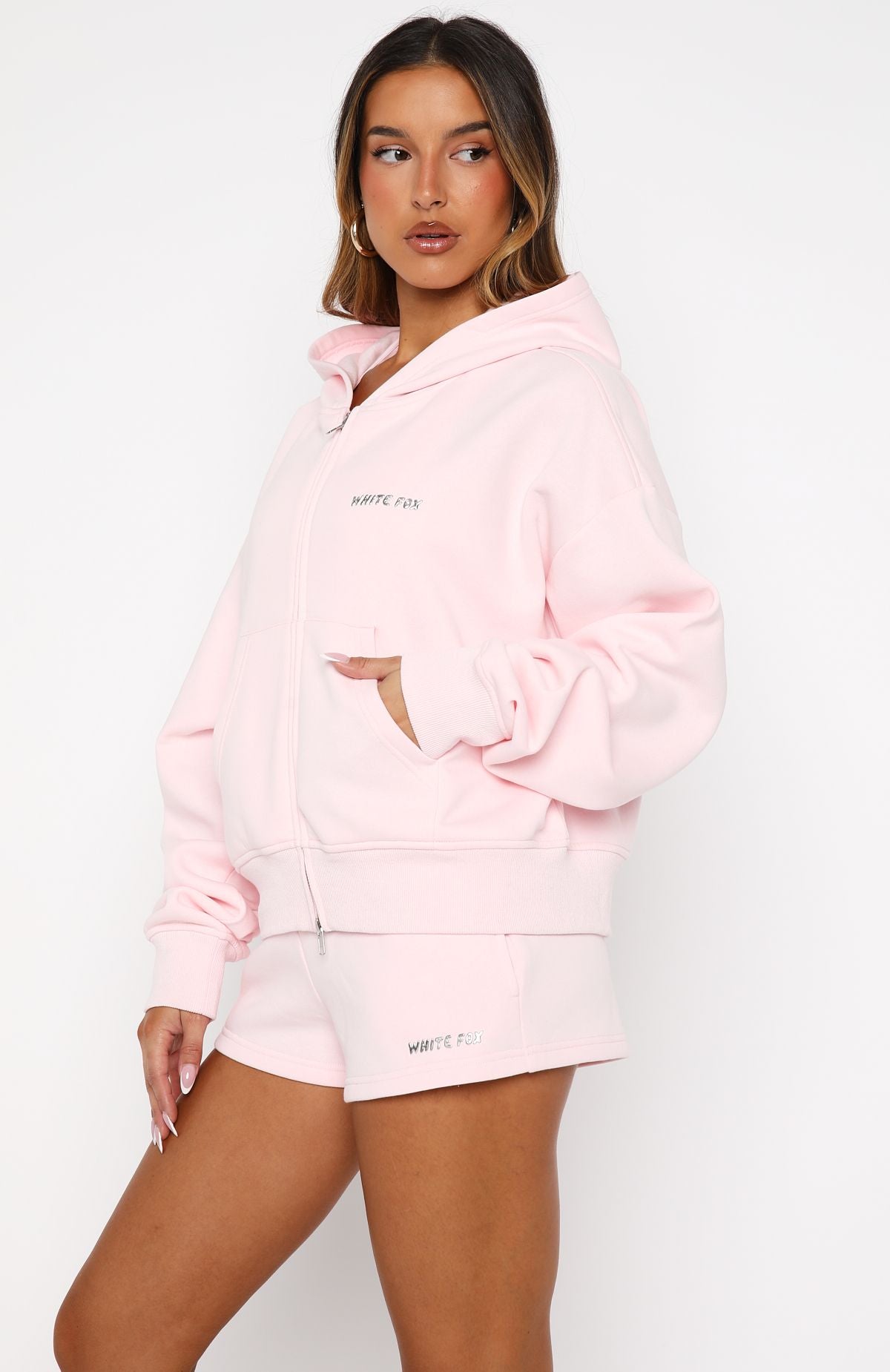 Test Drive Boxy Zip Front Hoodie Icy Pink - Image 3