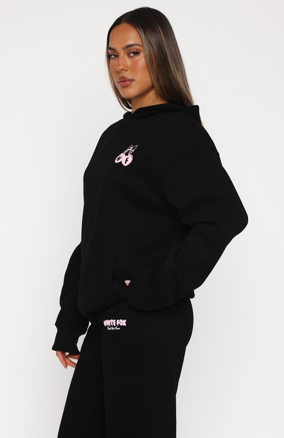 Feel The Love Oversized Hoodie Black - Image 3