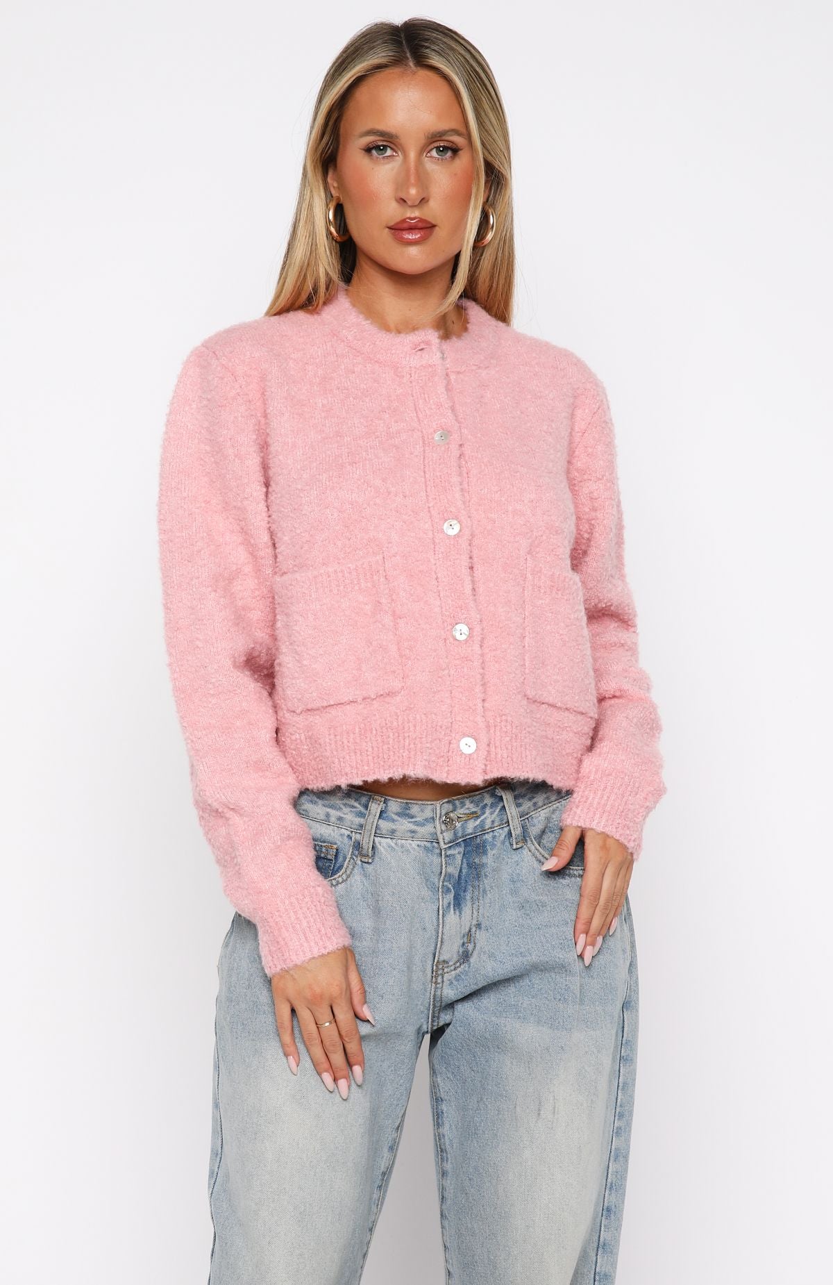 Layer Of Love Knit Cardigan Dusty Pink - Image 2